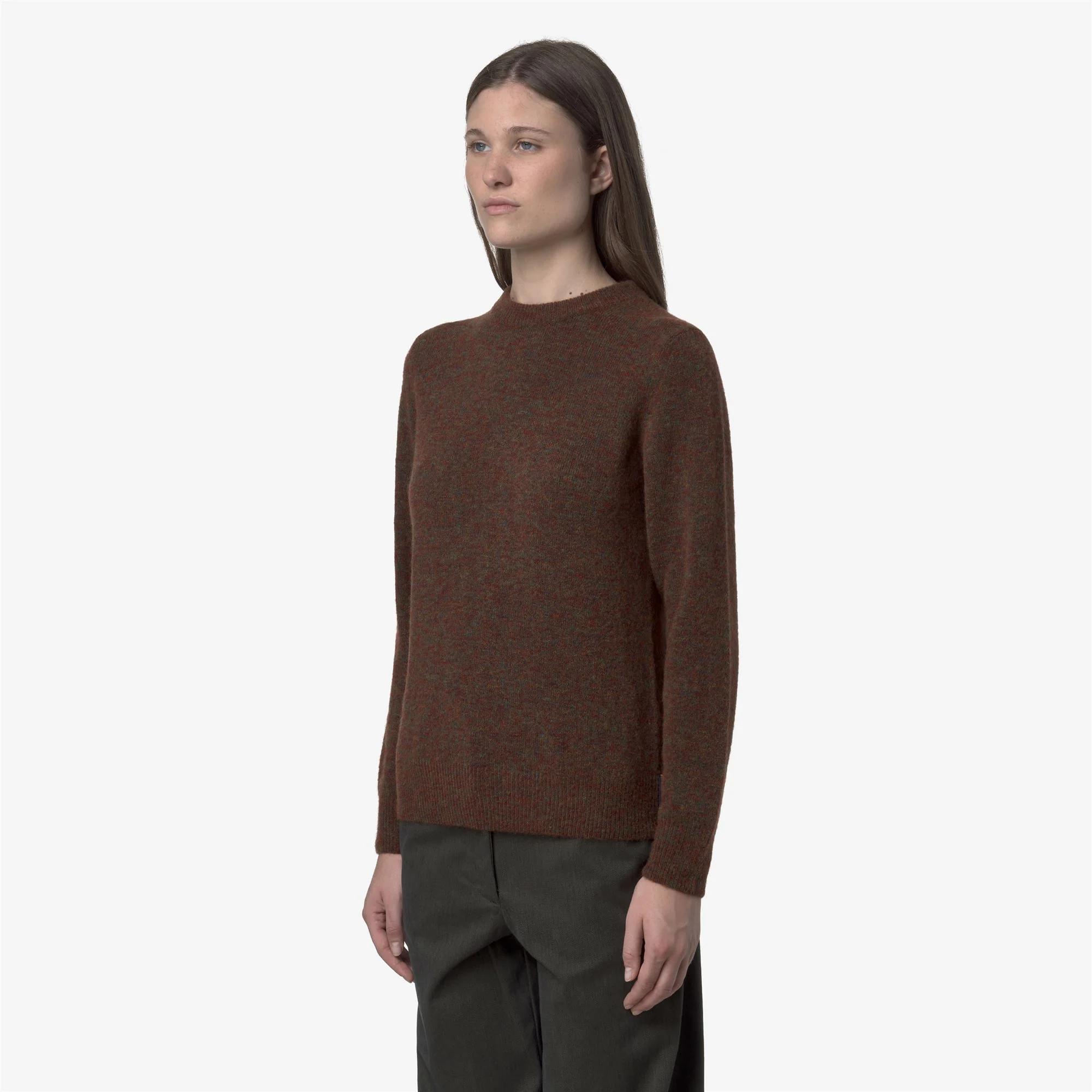 CLARISSE WOOL STRETCH - KNITWEAR - Pull  Over - Woman - BROWN COFFEE MIX - Image 4