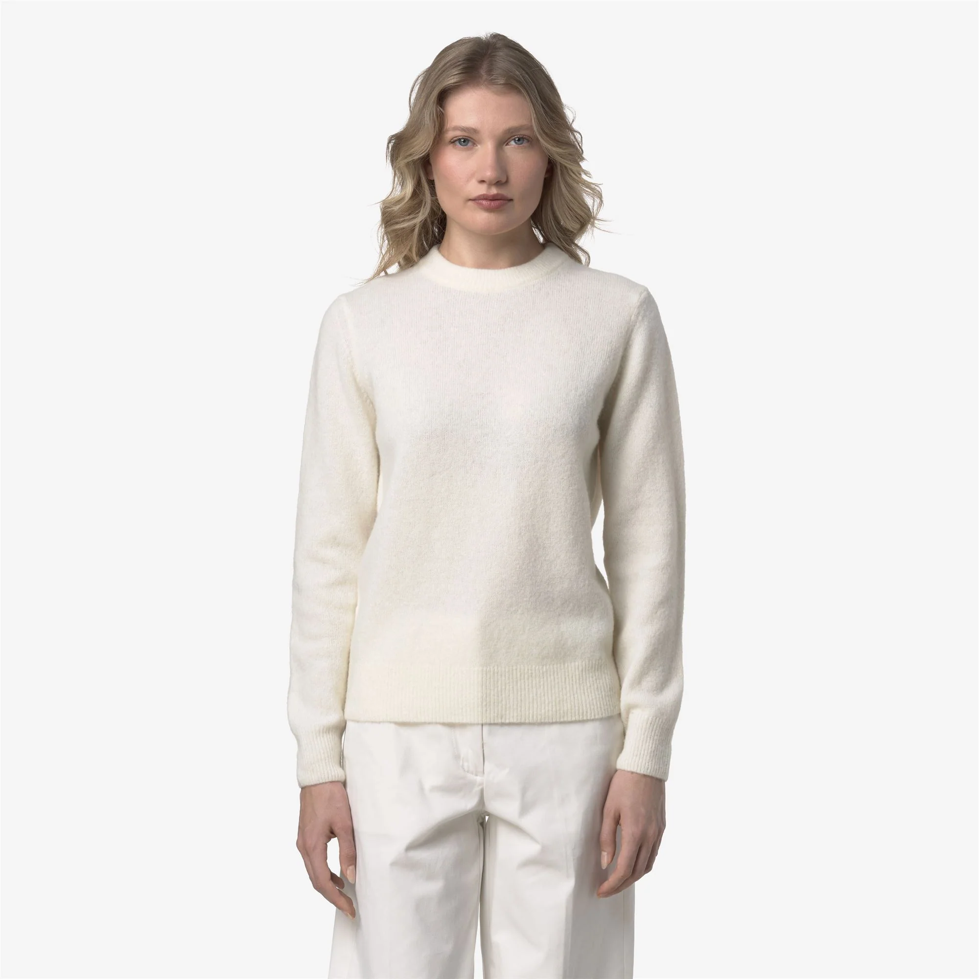CLARISSE WOOL STRETCH - KNITWEAR - Pull  Over - Woman - WHITE GARDENIA - Image 3