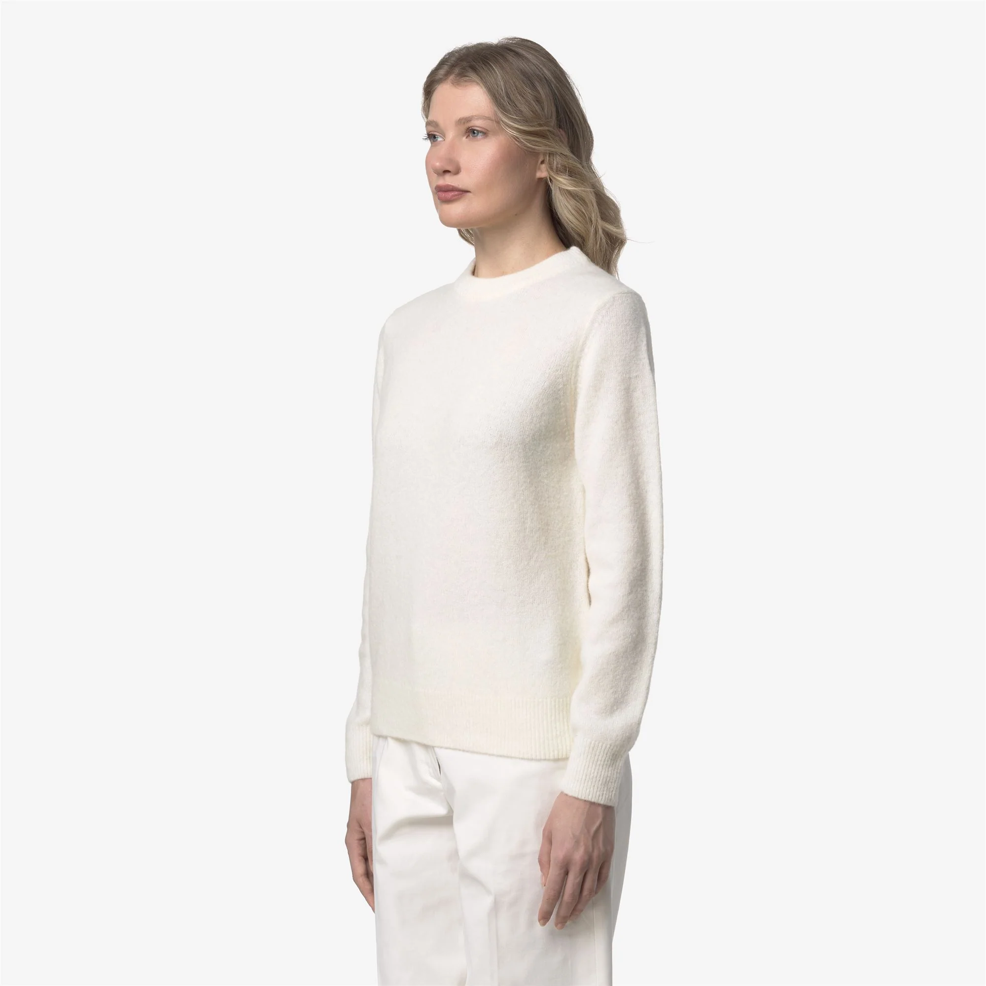 CLARISSE WOOL STRETCH - KNITWEAR - Pull  Over - Woman - WHITE GARDENIA - Image 4