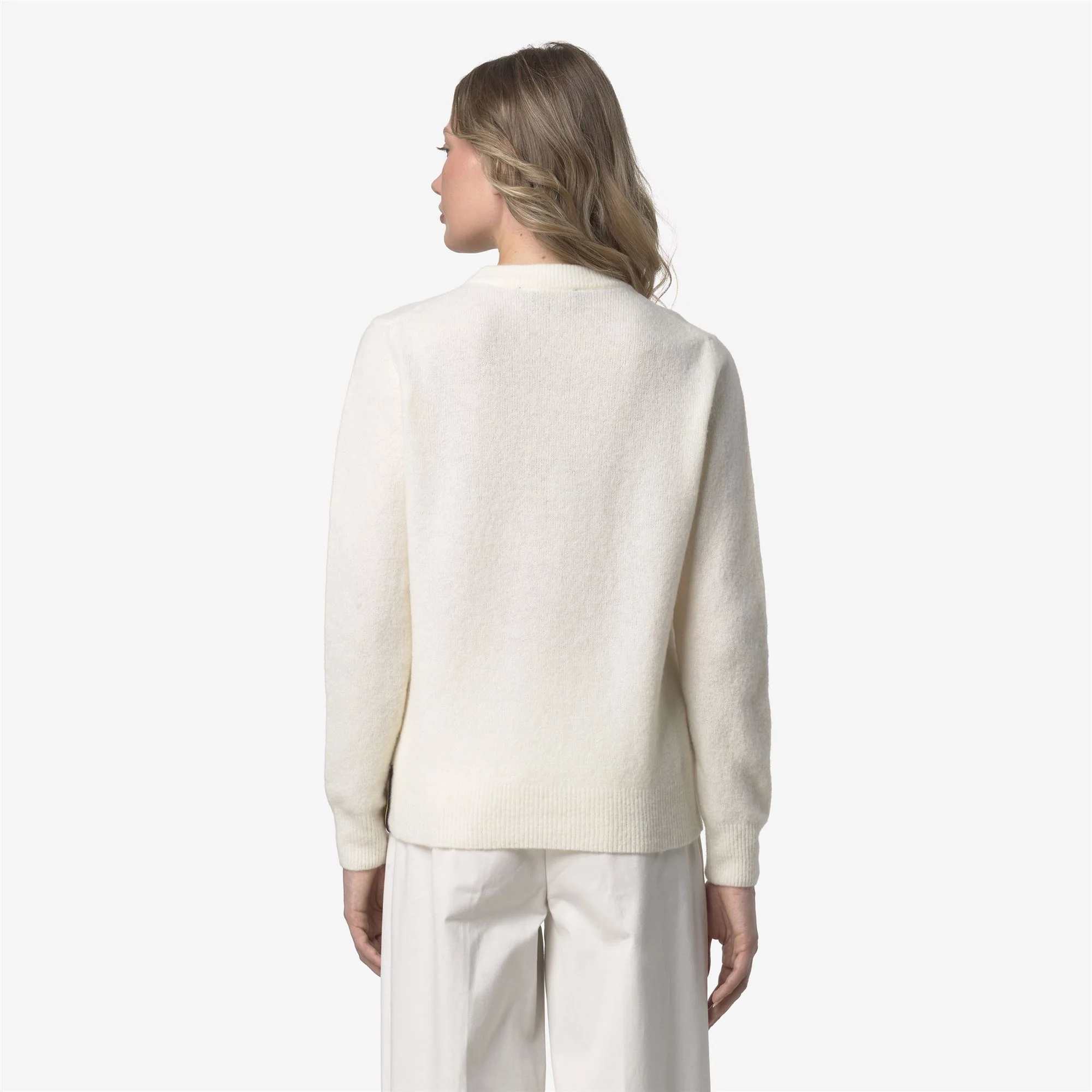 CLARISSE WOOL STRETCH - KNITWEAR - Pull  Over - Woman - WHITE GARDENIA - Image 5