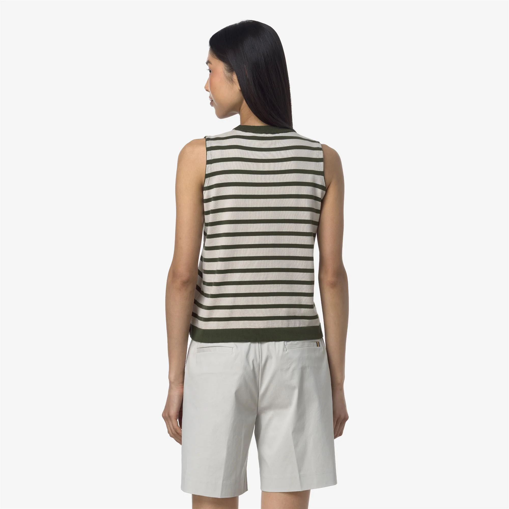 GERI STRIPES - KNITWEAR - Vest - Woman - BEIGE LT-GREEN LICHEN - Image 5