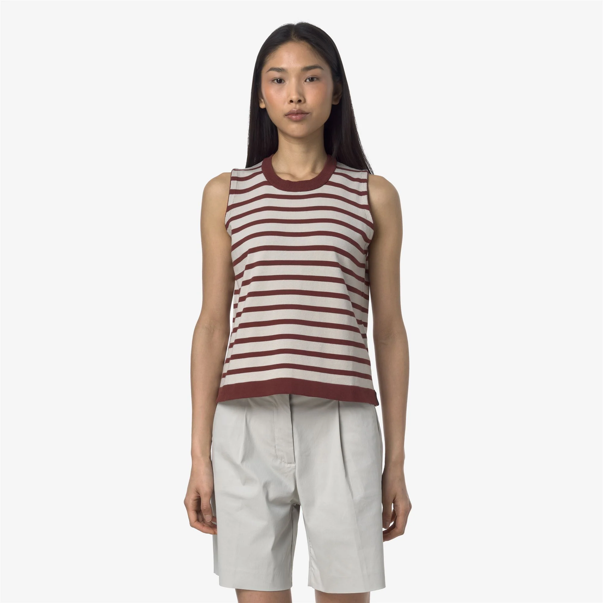 GERI STRIPES - KNITWEAR - Vest - Woman - BEIGE LT-RED JASPER - Image 3