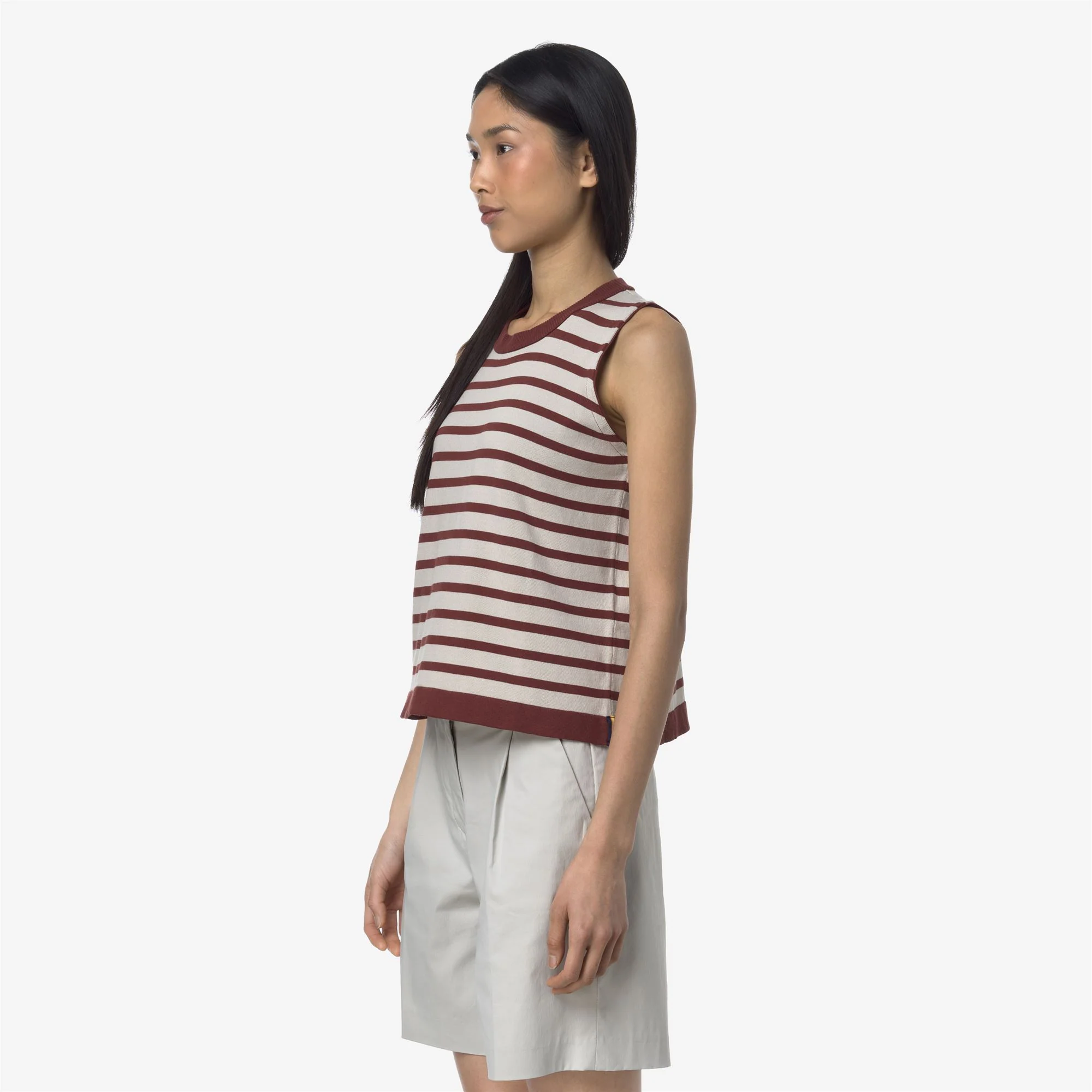 GERI STRIPES - KNITWEAR - Vest - Woman - BEIGE LT-RED JASPER - Image 4