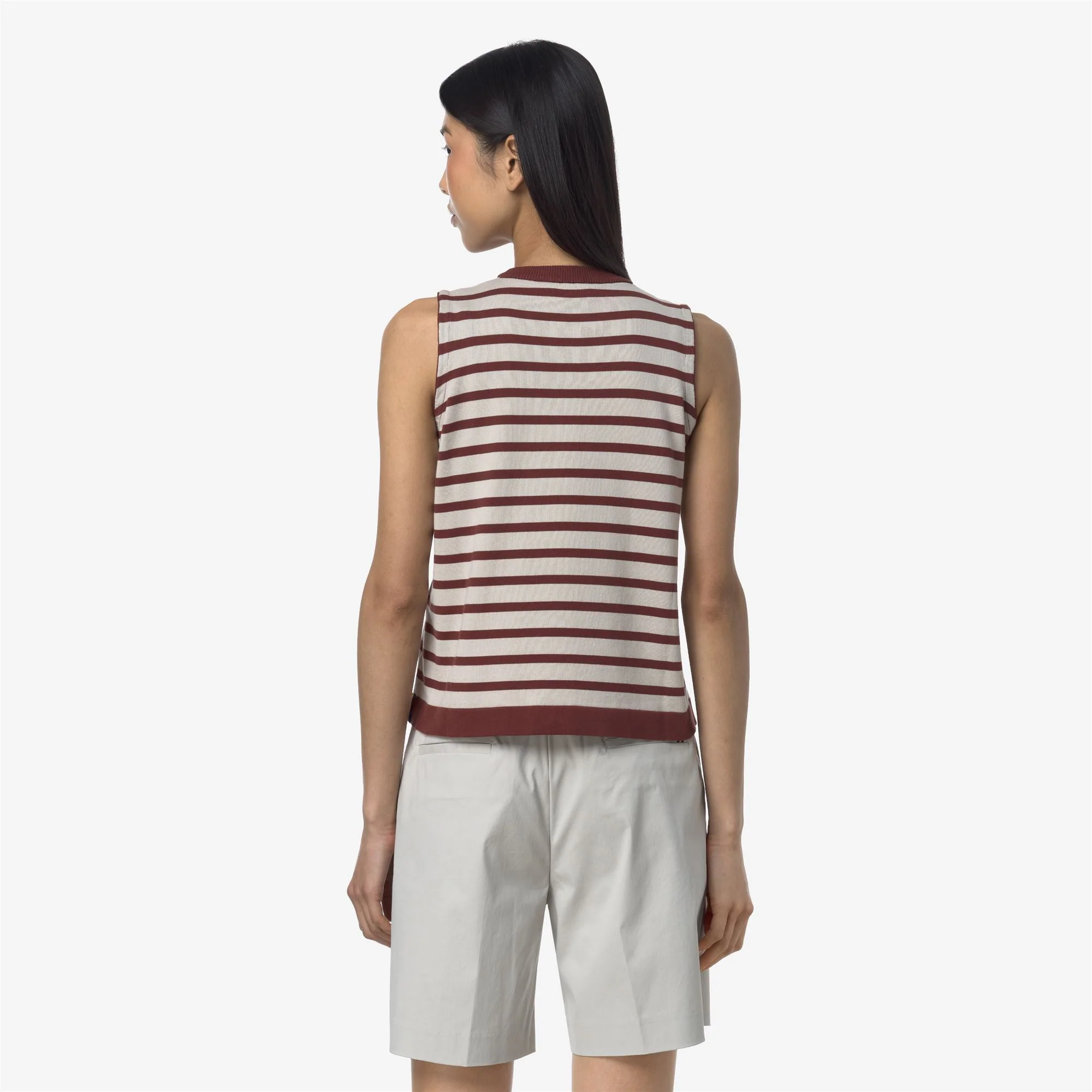 GERI STRIPES - KNITWEAR - Vest - Woman - BEIGE LT-RED JASPER - Image 5