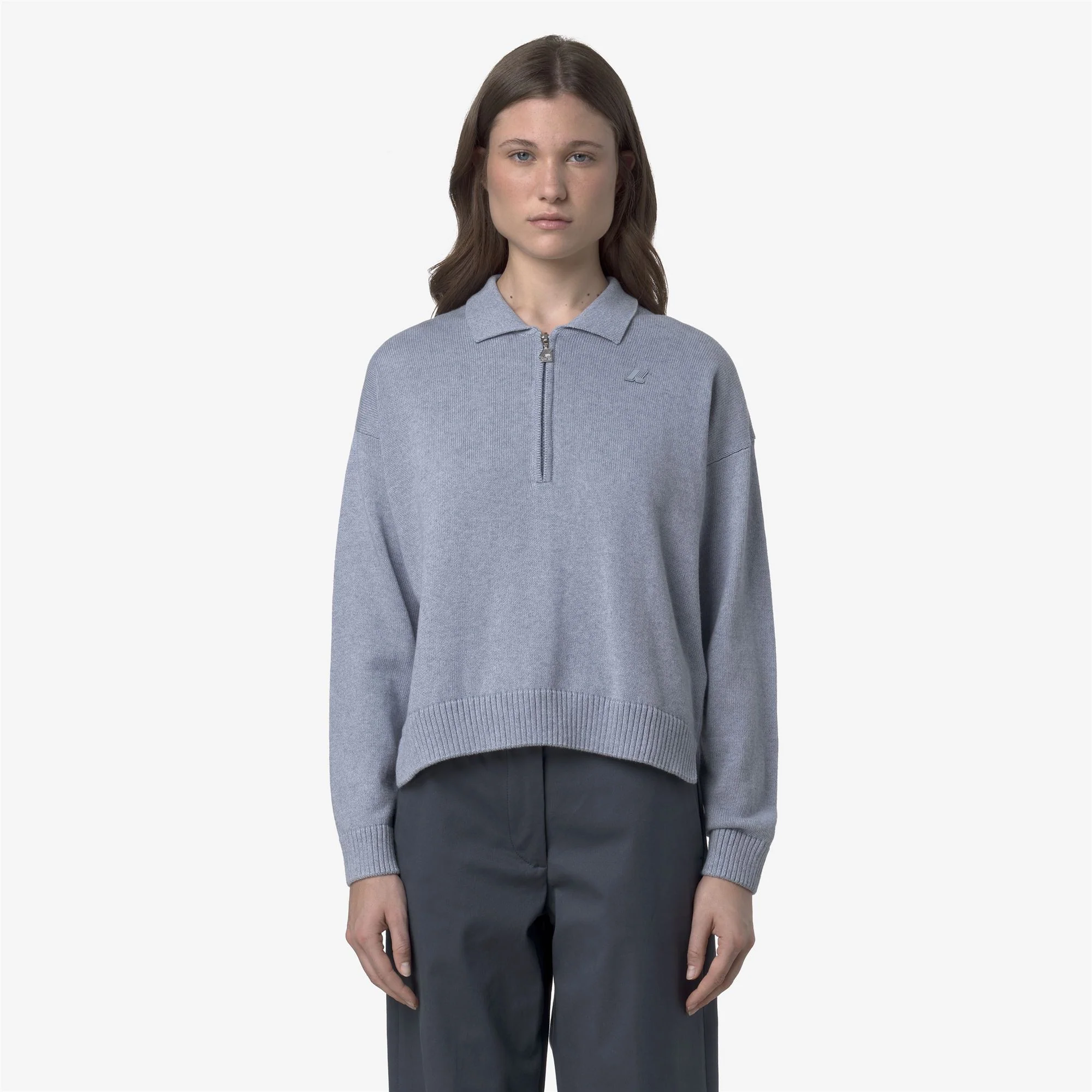 GRAMARNIER COTTON CASHMERE AF - KNITWEAR - Pull  Over - Woman - AZURE MEL - Image 3