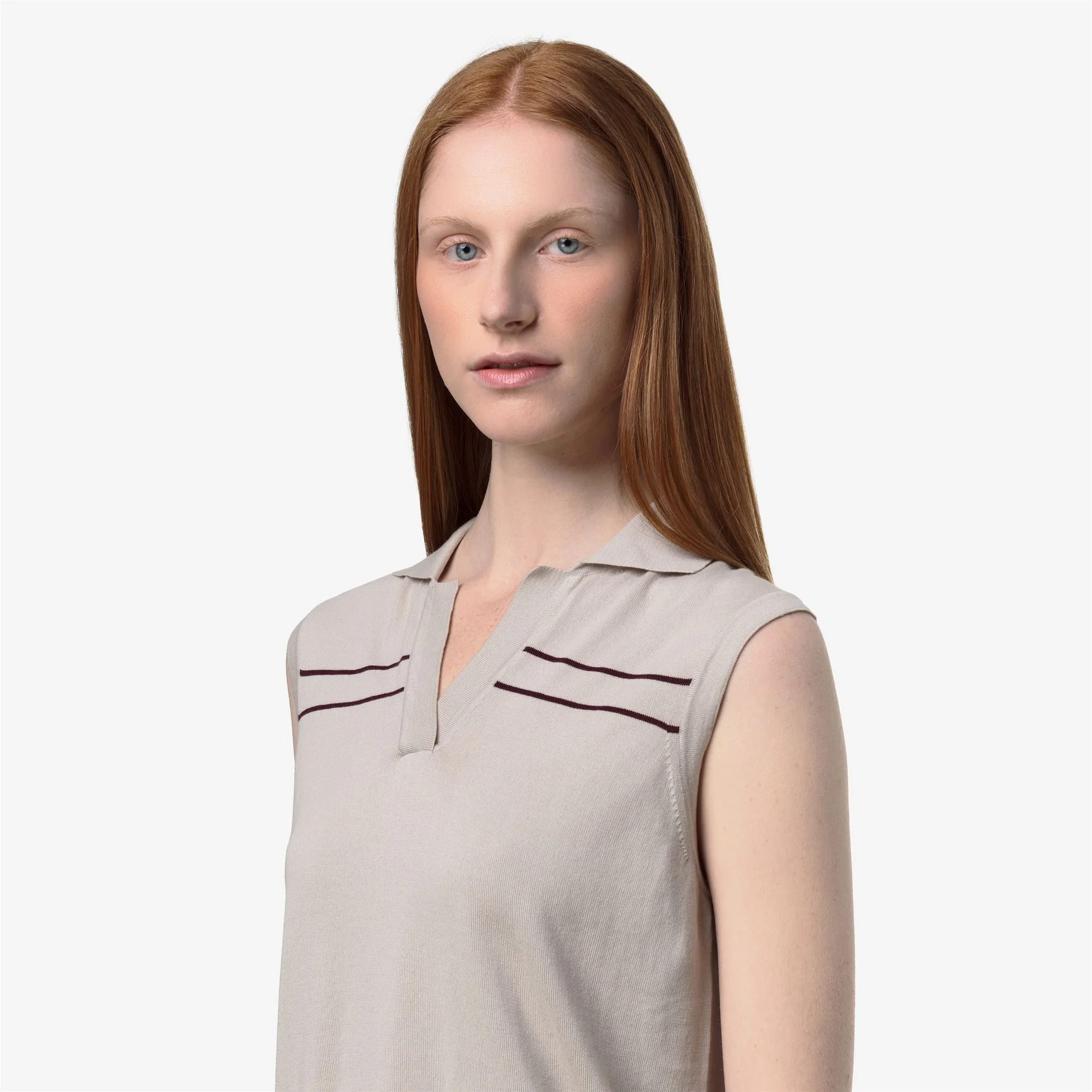 JALIGNE STRIPES - KNITWEAR - Vest - Woman - BEIGE LT-VIOLET BURNISHED - Image 2