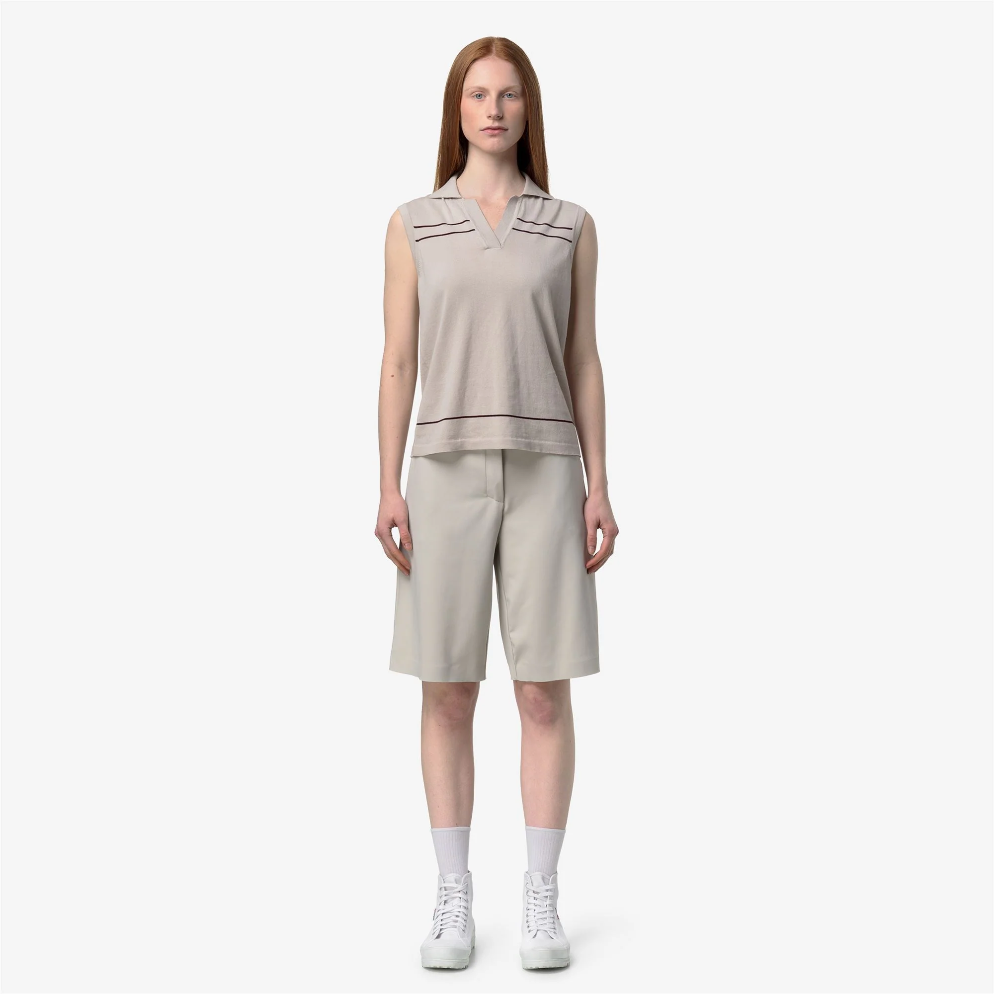 JALIGNE STRIPES - KNITWEAR - Vest - Woman - BEIGE LT-VIOLET BURNISHED - Image 3