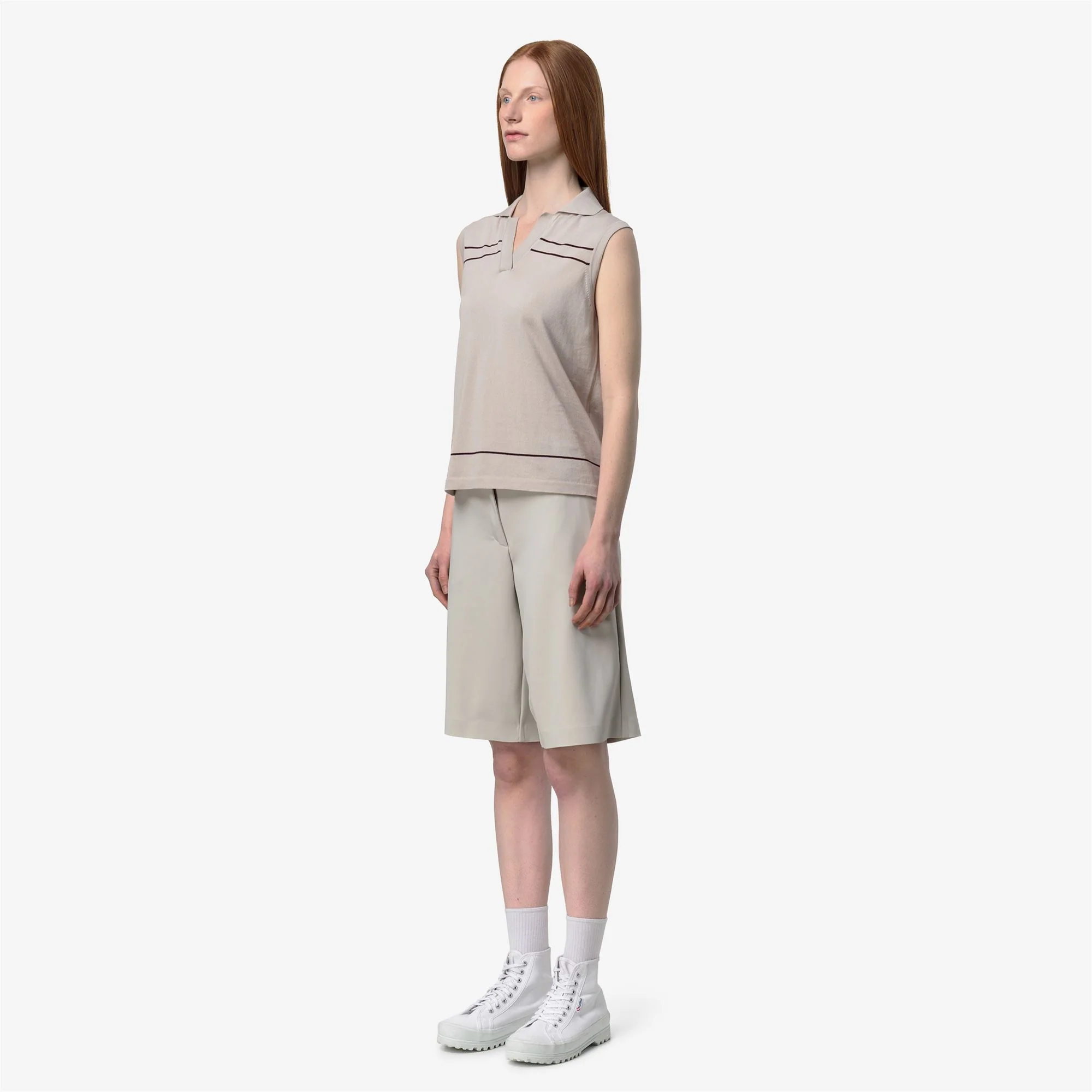 JALIGNE STRIPES - KNITWEAR - Vest - Woman - BEIGE LT-VIOLET BURNISHED - Image 4