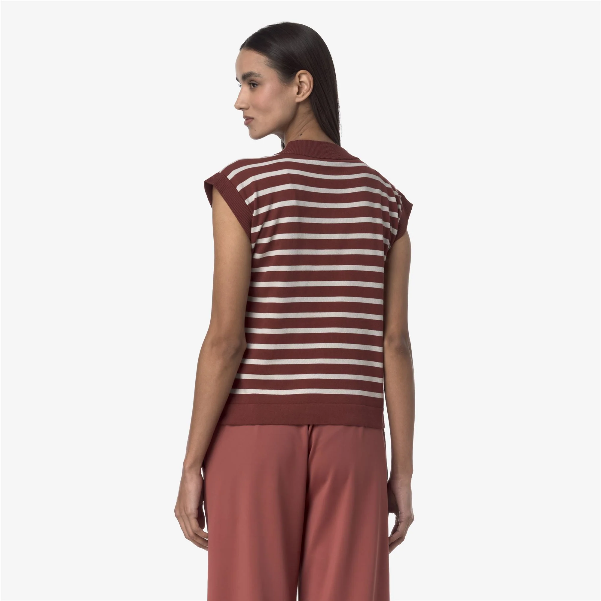 JENER STRIPES - KNITWEAR - Vest - Woman - BROWN FIERY-BEIGE LT - Image 5