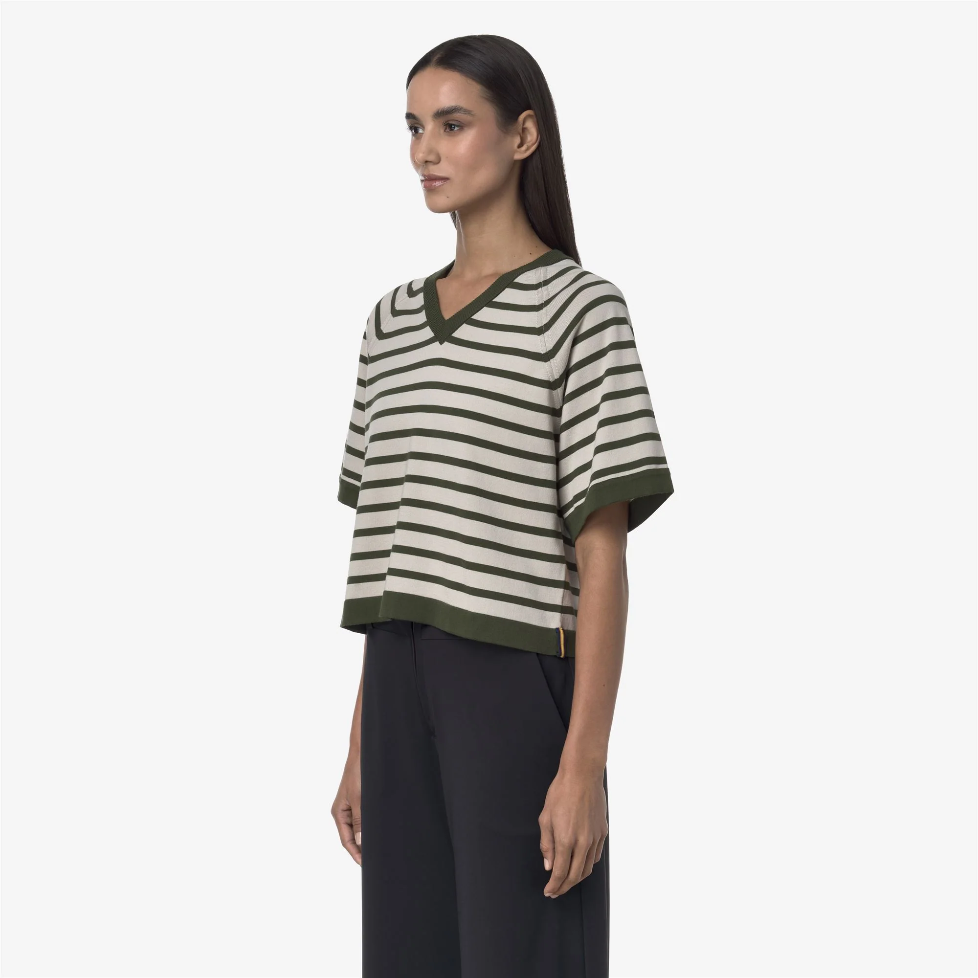 MAROL STRIPES - KNITWEAR - Pull  Over - Woman - BEIGE LT-GREEN LICHEN - Image 4