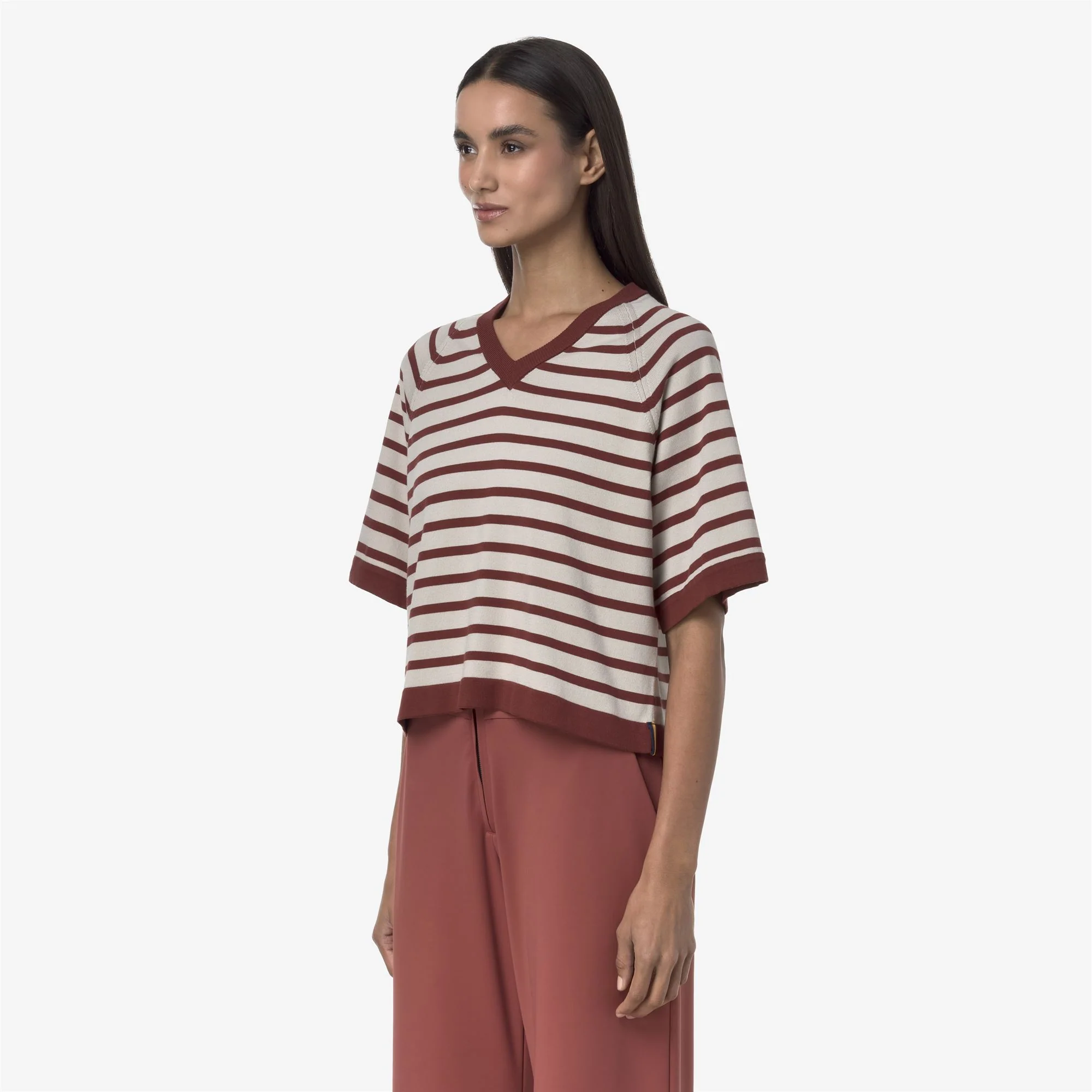 MAROL STRIPES - KNITWEAR - Pull  Over - Woman - BEIGE LT-RED JASPER - Image 4