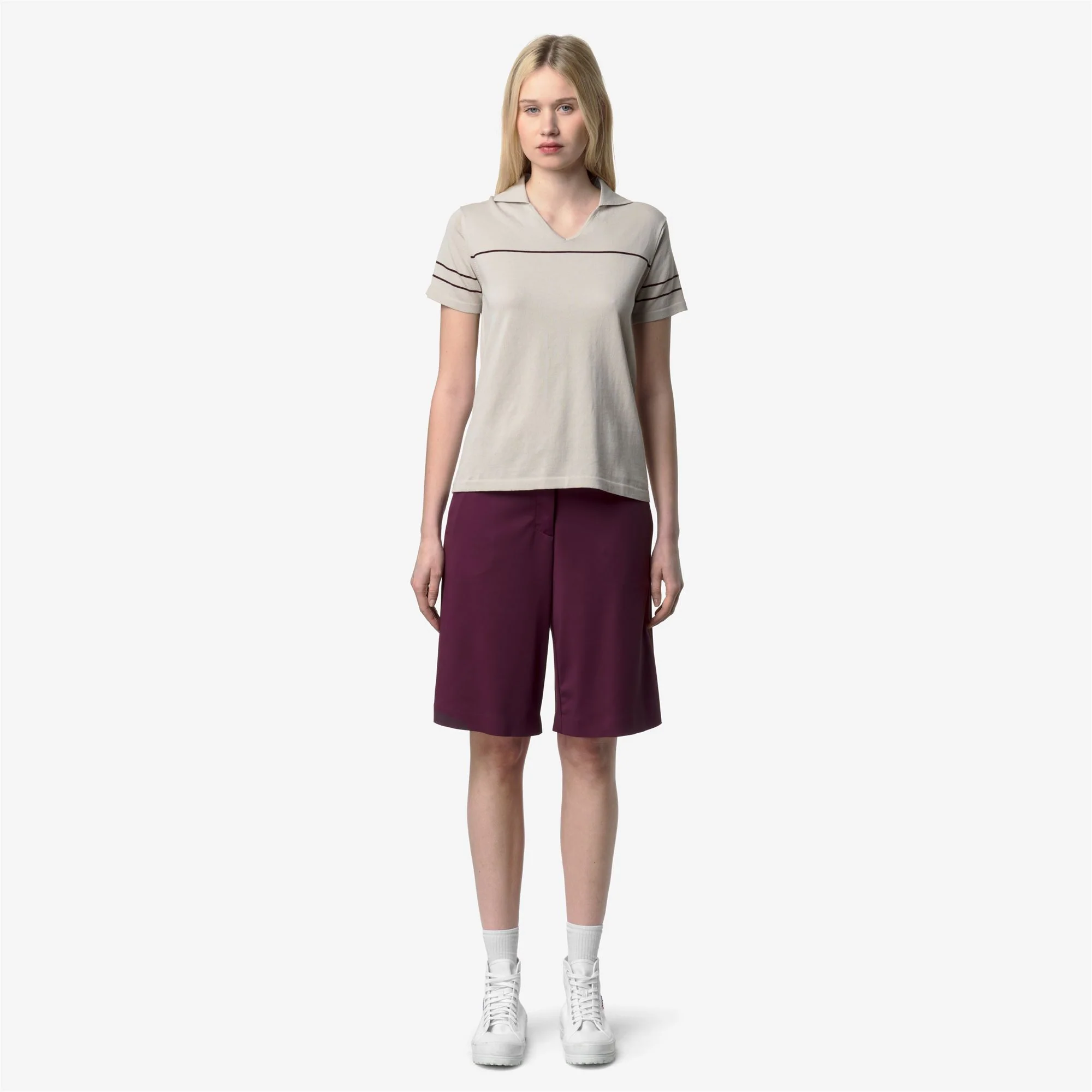 MAZARDY STRIPES - KNITWEAR - Polo - Woman - BEIGE LT-VIOLET BURNISHED - Image 3