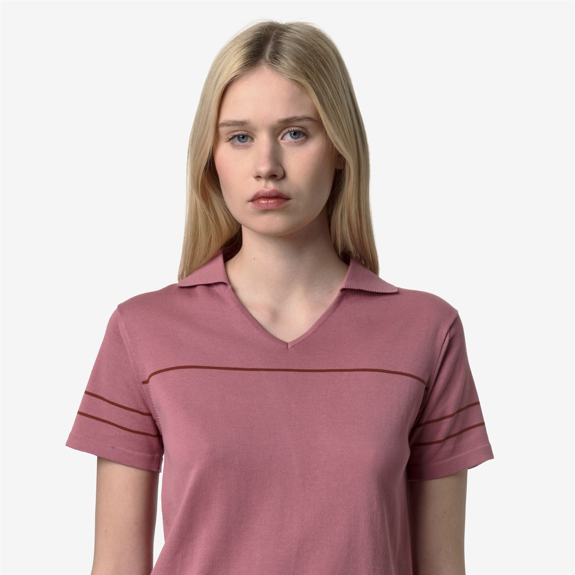 MAZARDY STRIPES - KNITWEAR - Polo - Woman - VIOLET PINKISH-BROWN REDDISH - Image 2