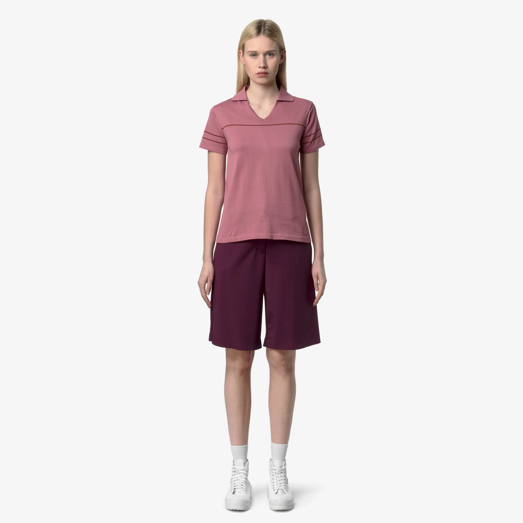 MAZARDY STRIPES - KNITWEAR - Polo - Woman - VIOLET PINKISH-BROWN REDDISH - Image 3