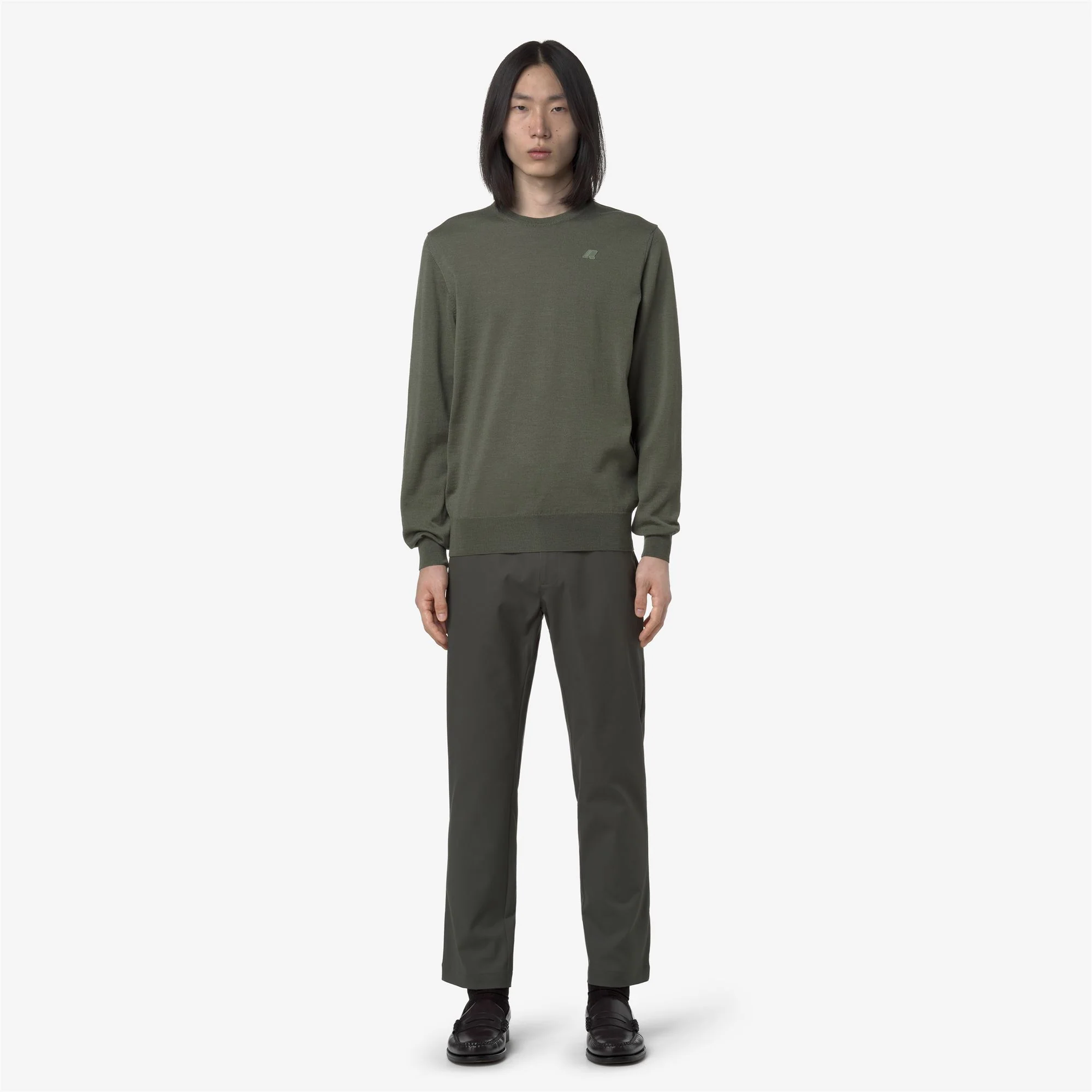 ELIA TWILL PEACH - Pants - CHINO - Unisex - GREEN BLACKISH - Image 3