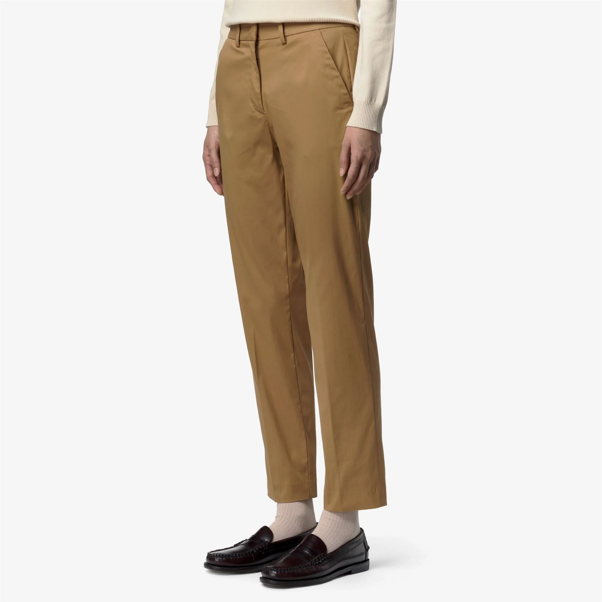 BELLE TWILL TECH - Pants - CHINO - Woman - BROWN BISTRE - Image 4