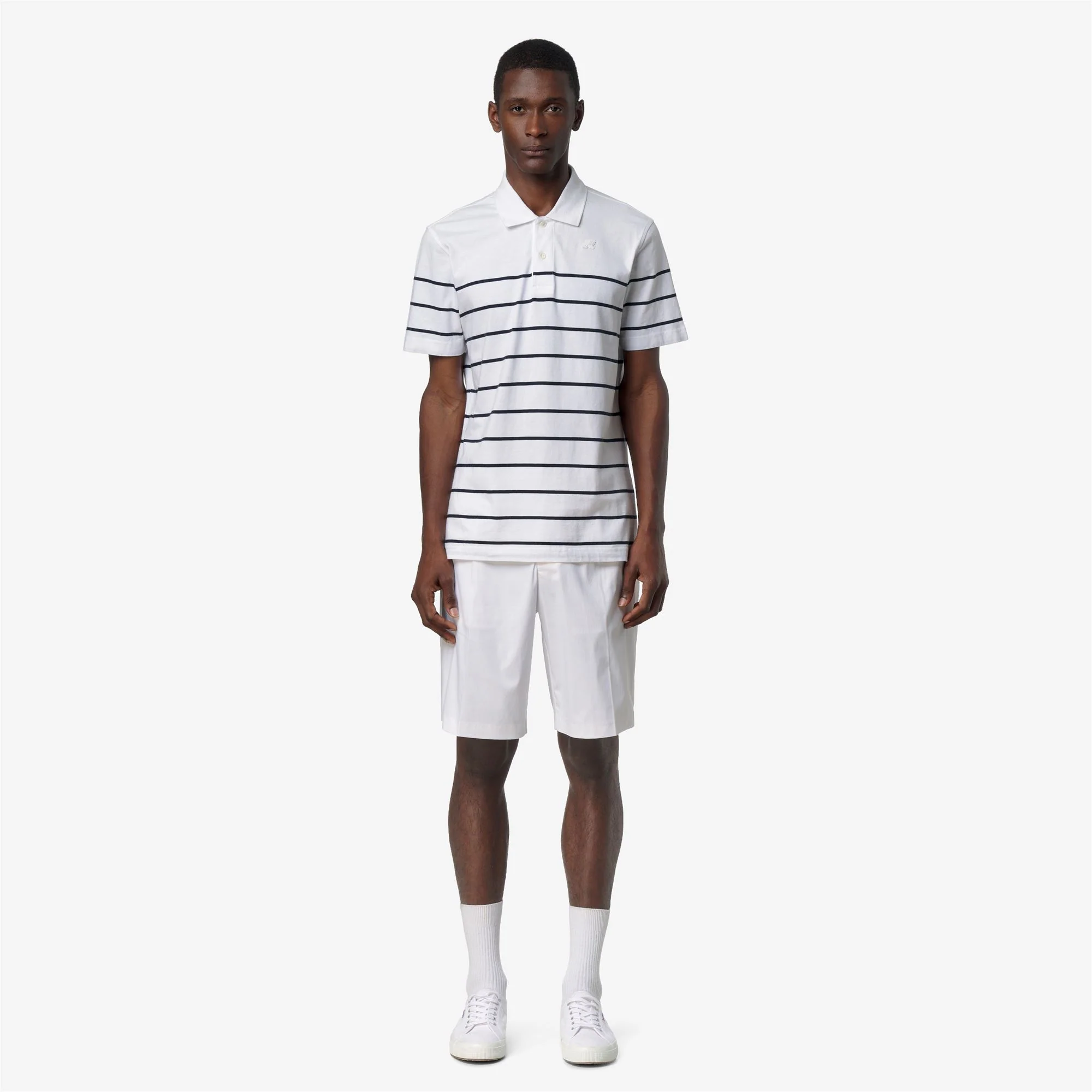 LAYO-FRENCH JERSEY YARN DYED - Polo Shirts - Polo - Man - WHITE-BLUE DEPTH - Image 3