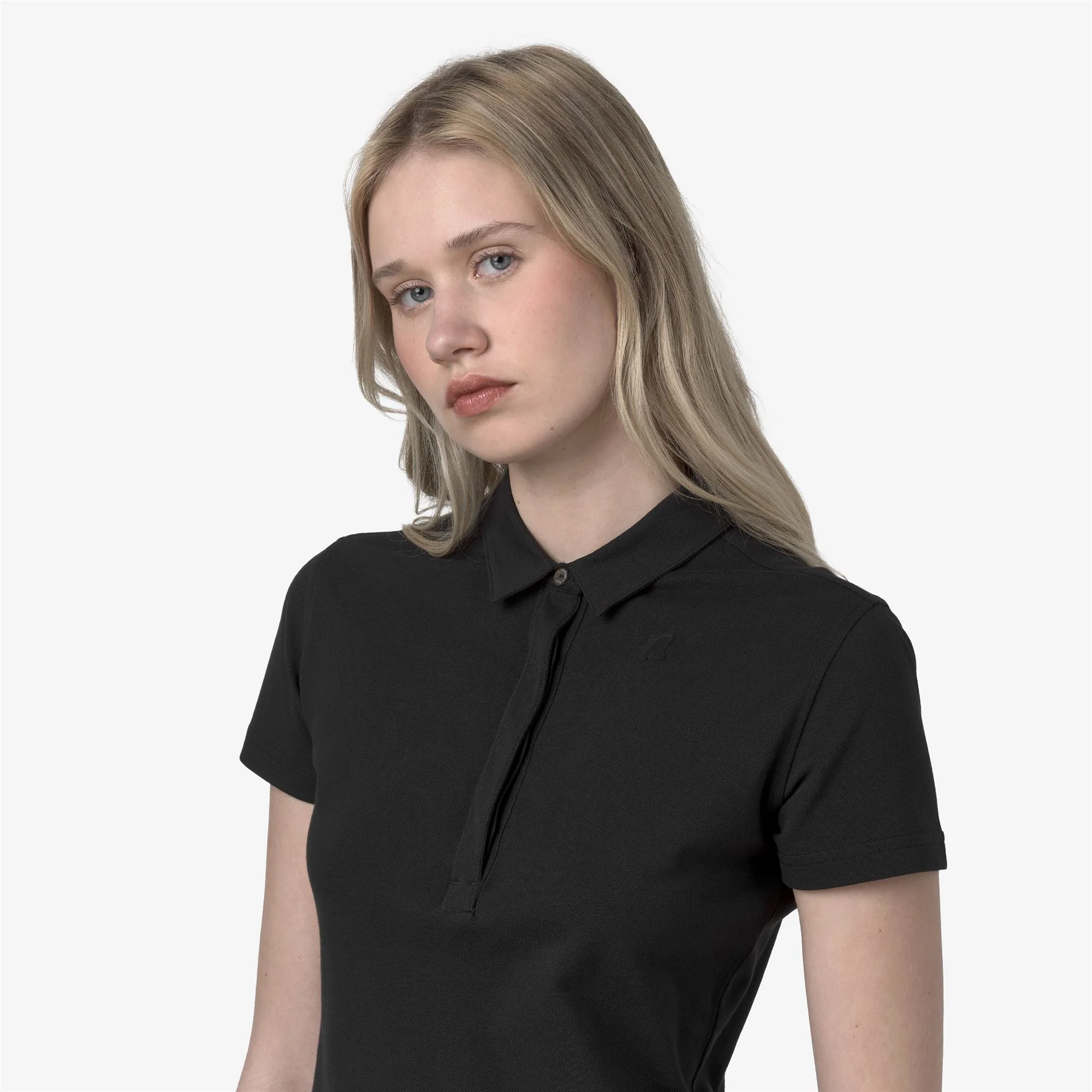 AMEDEA PIQUE SLIM - Polo Shirts - Polo - Woman - BLACK PURE - Image 2