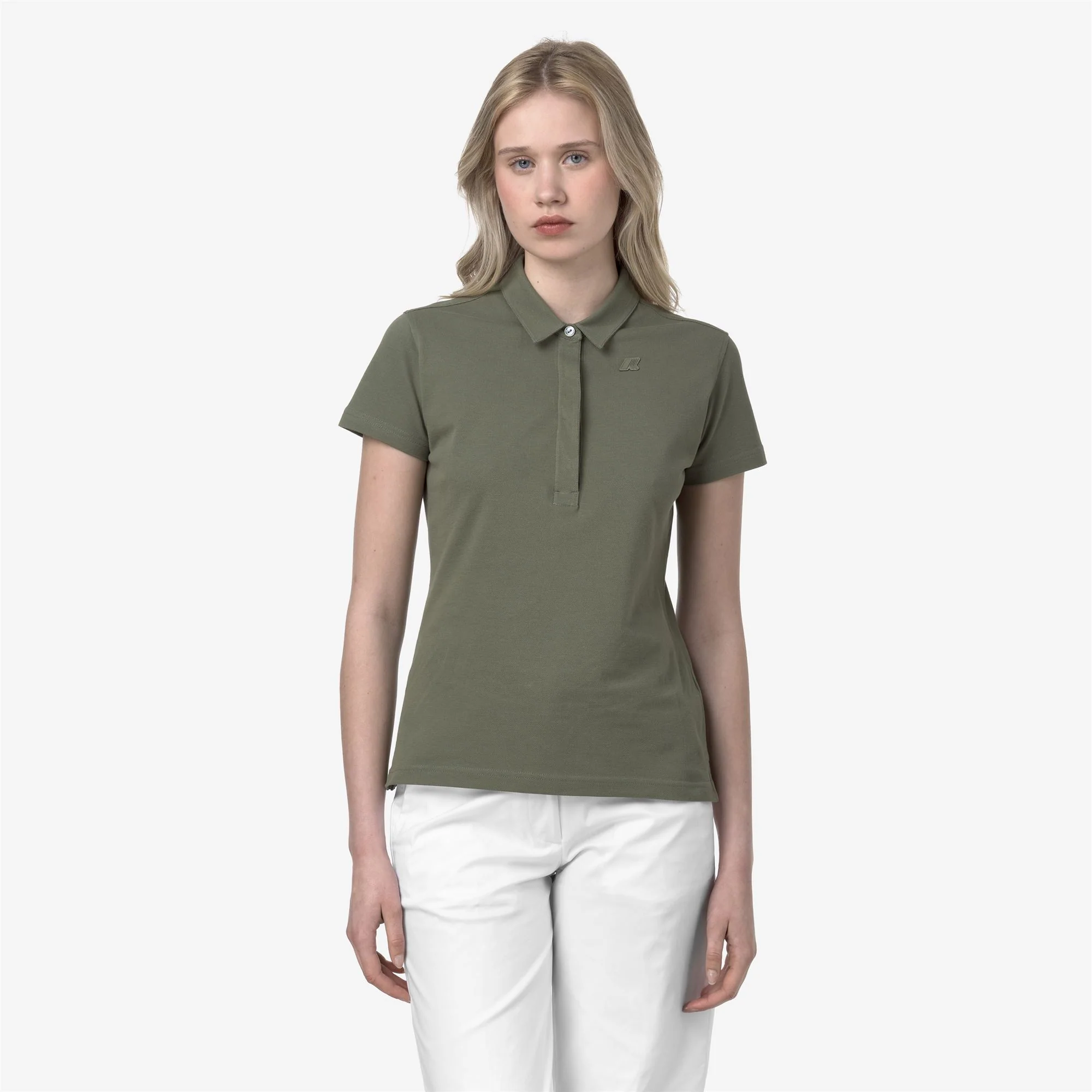 AMEDEA PIQUE SLIM - Polo Shirts - Polo - Woman - GREEN LICHEN - Image 3
