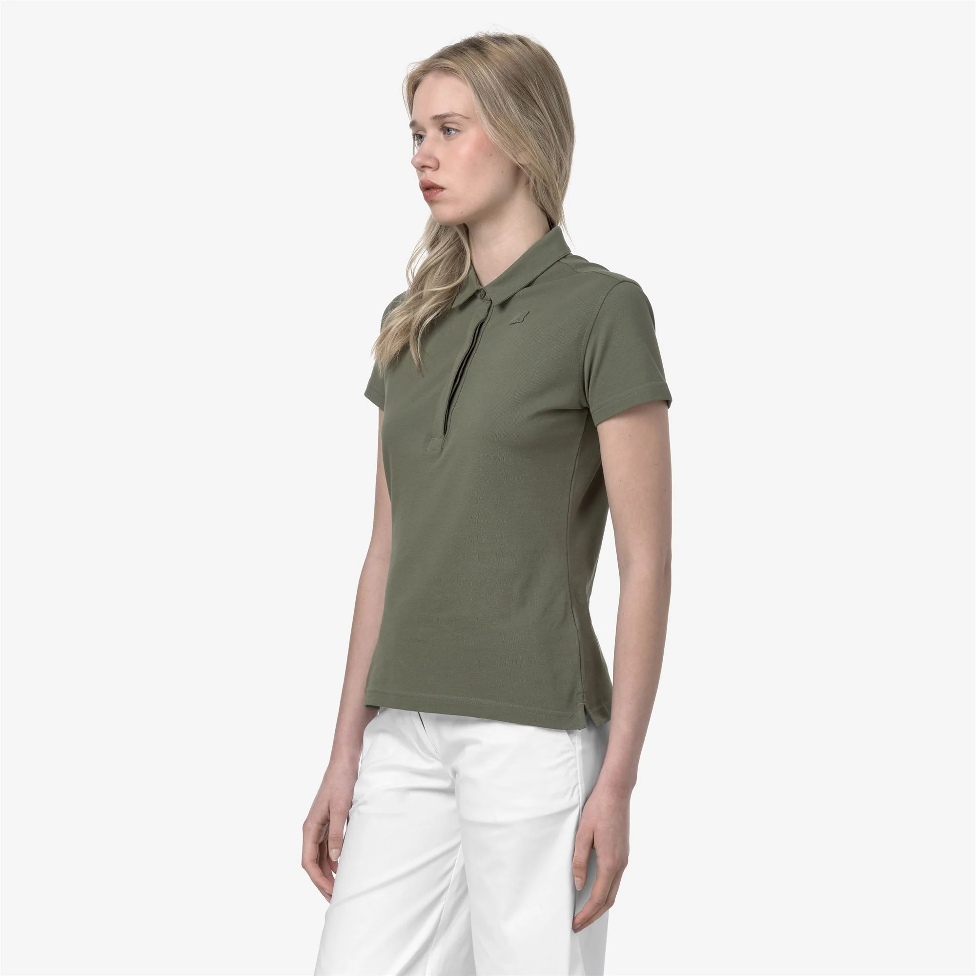 AMEDEA PIQUE SLIM - Polo Shirts - Polo - Woman - GREEN LICHEN - Image 4