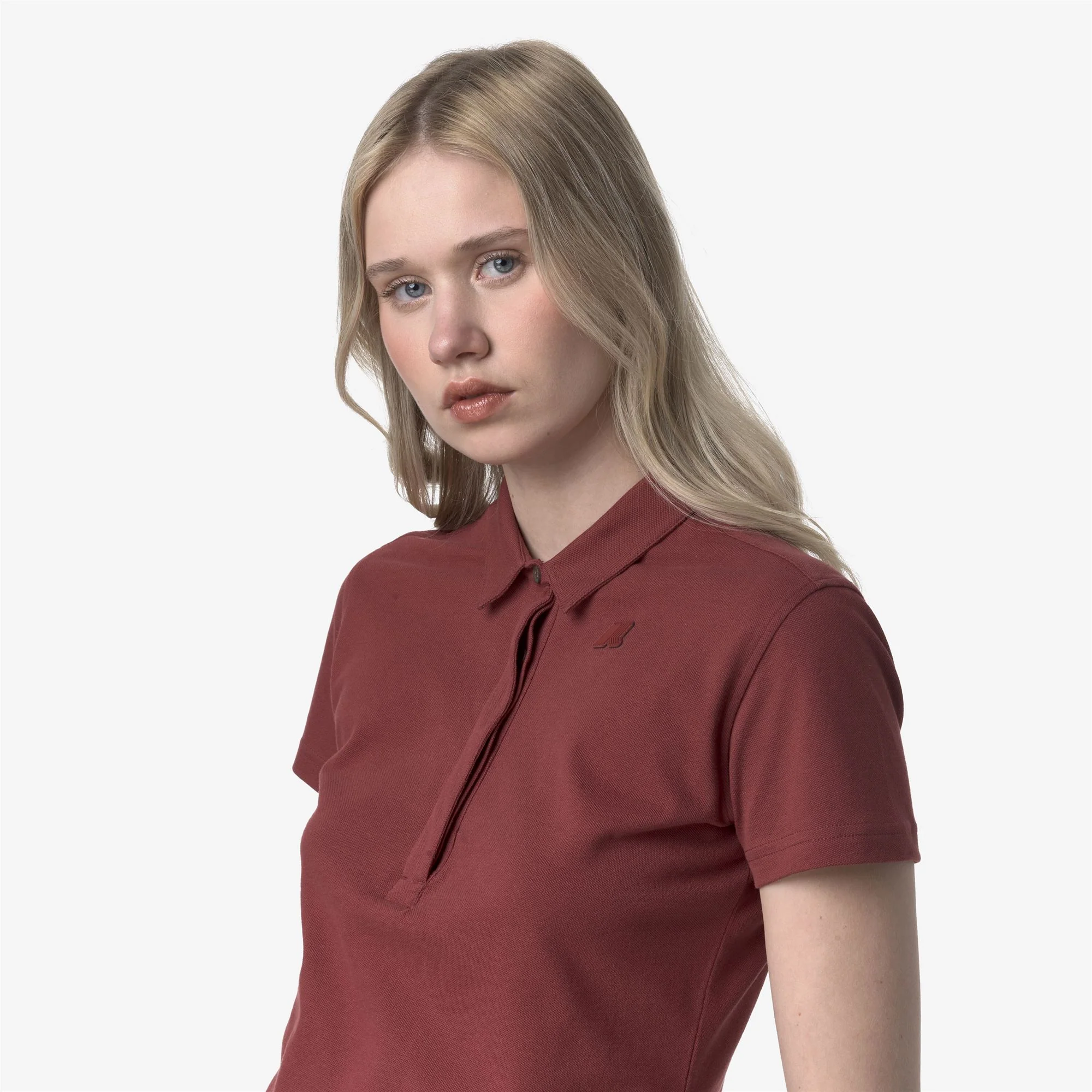 AMEDEA PIQUE SLIM - Polo Shirts - Polo - Woman - RED BROWNISH - Image 2