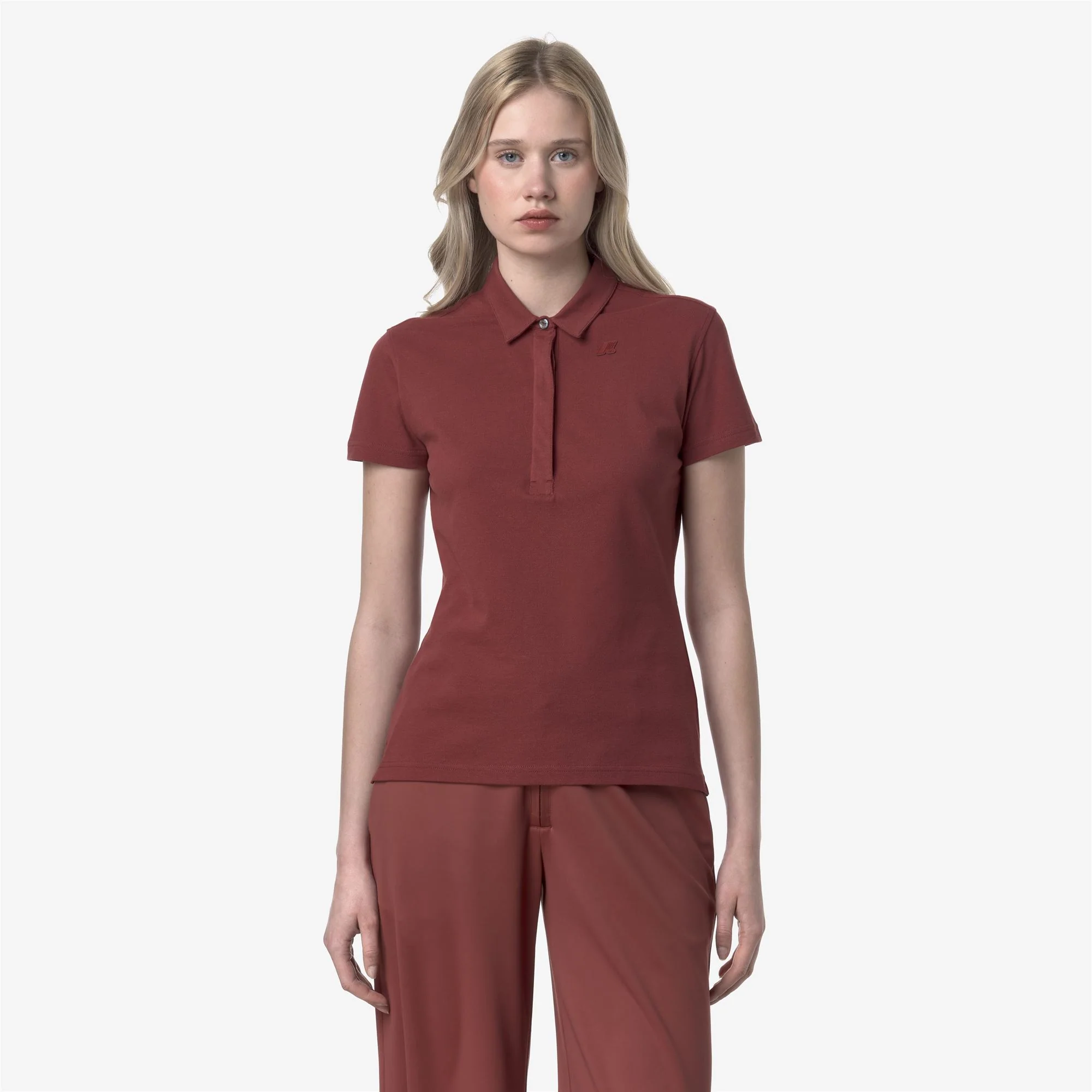 AMEDEA PIQUE SLIM - Polo Shirts - Polo - Woman - RED BROWNISH - Image 3