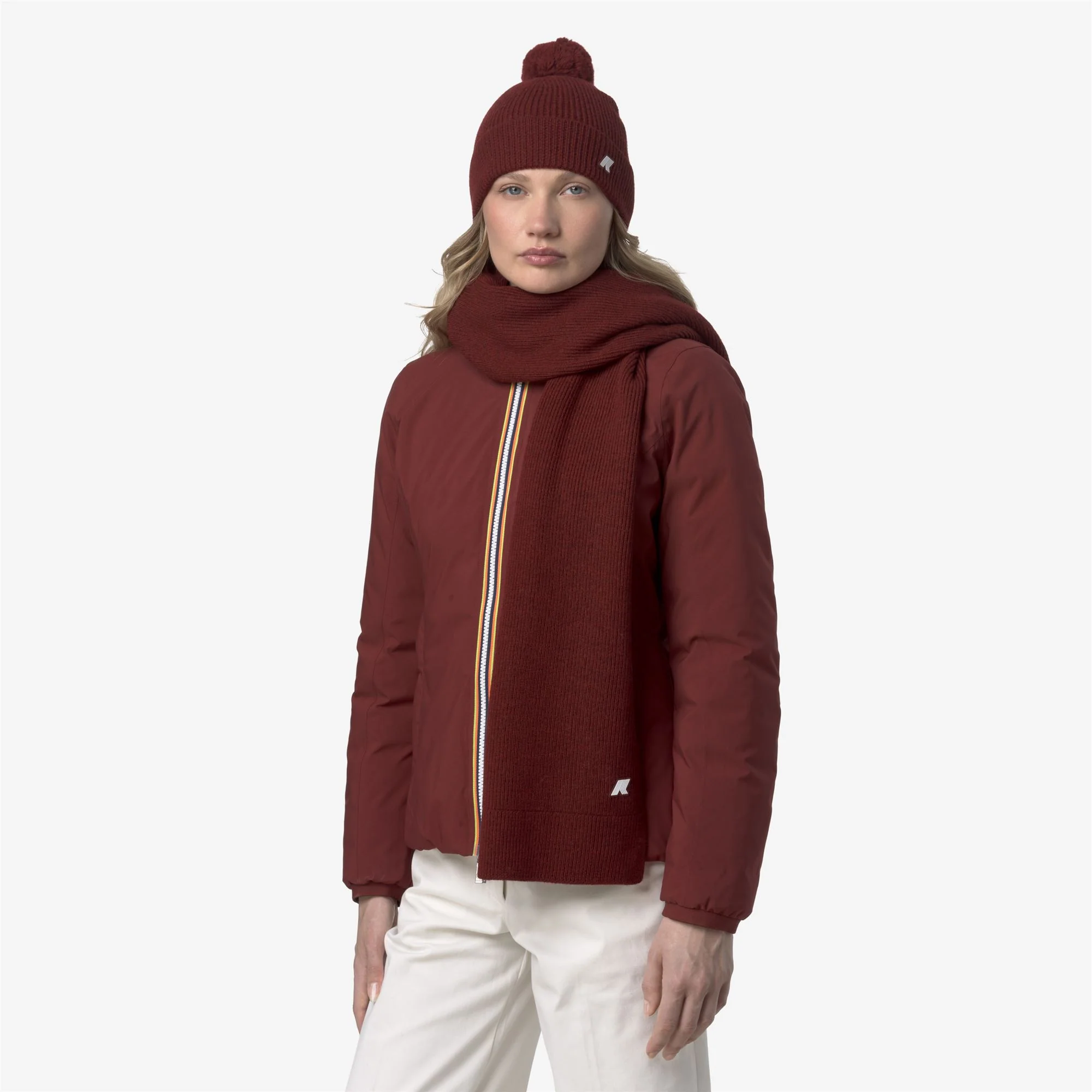 ETIENNE CARDIGAN STITCH WOOL - Scarves - SCARF - Unisex - RED SYRAH MELANGE - Image 2