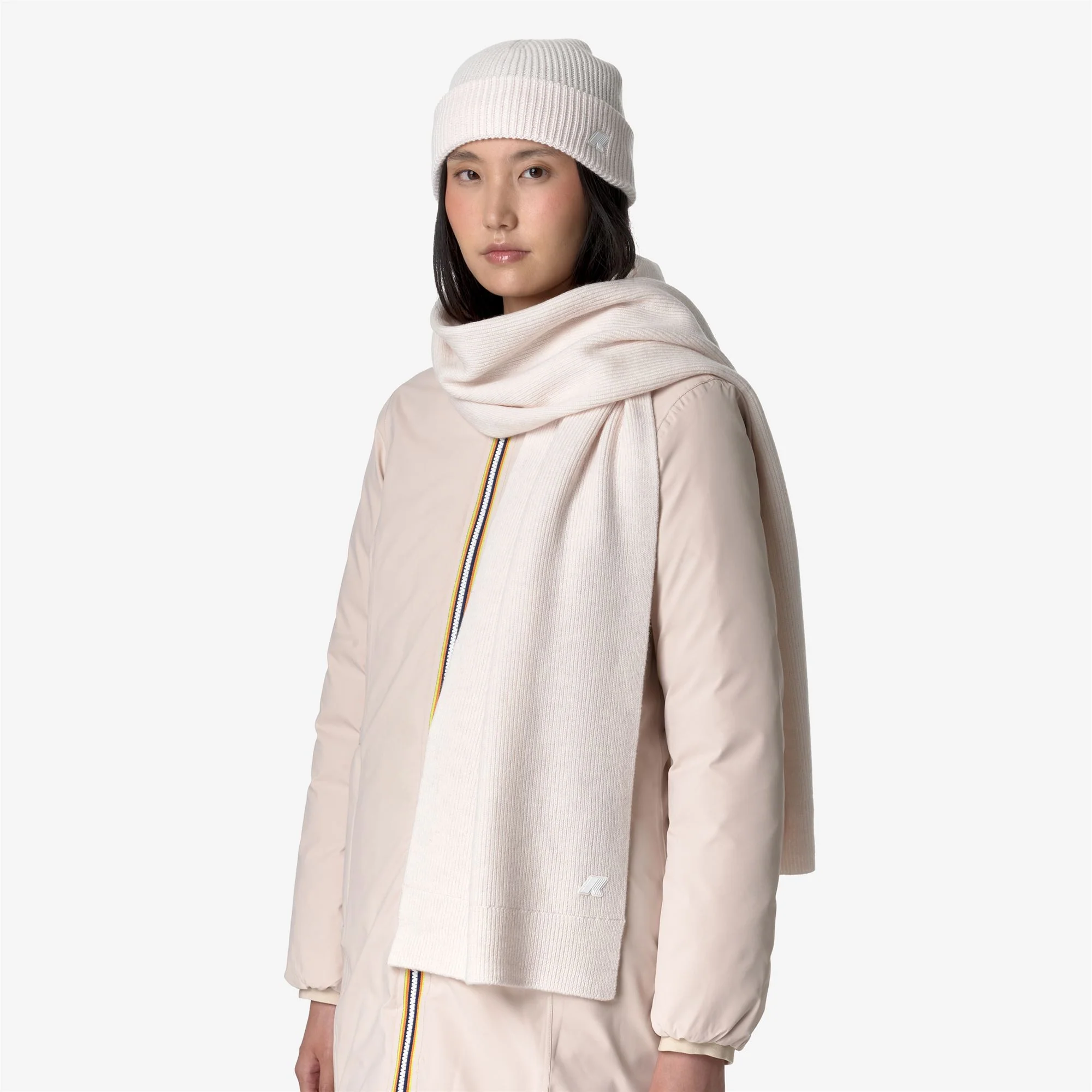 ETIENNE CARDIGAN STITCH WOOL - Scarves - SCARF - Unisex - WHITE GARDENIA MELANGE - Image 2