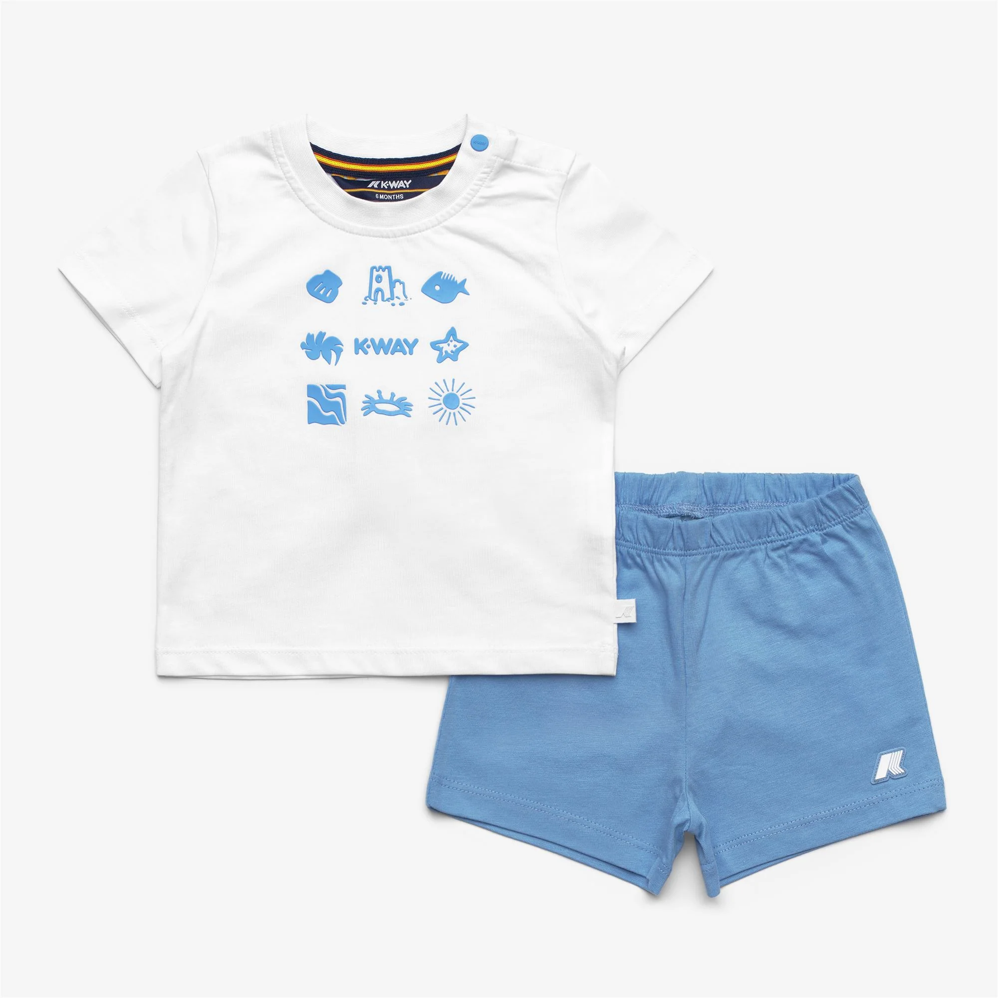 E. PETE SET PLAGE  JERSEY - SETS - Shorts / T-Shirt - Kid unisex - WHITE-BLUE CIELO - Image 5