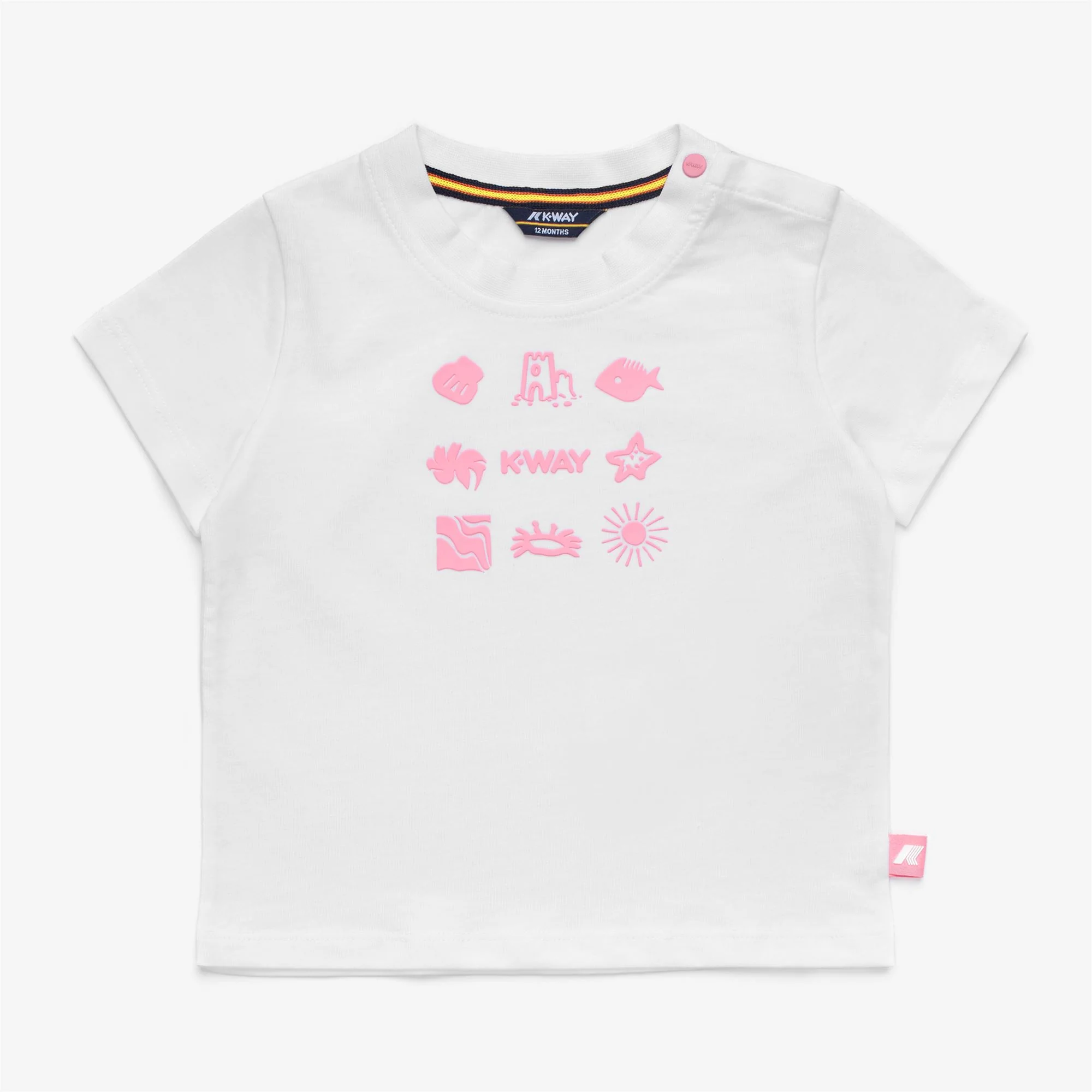 E. PETE SET PLAGE JERSEY - SETS - Shorts / T-Shirt - Kid unisex - WHITE-PINK GERANIUM - Image 2