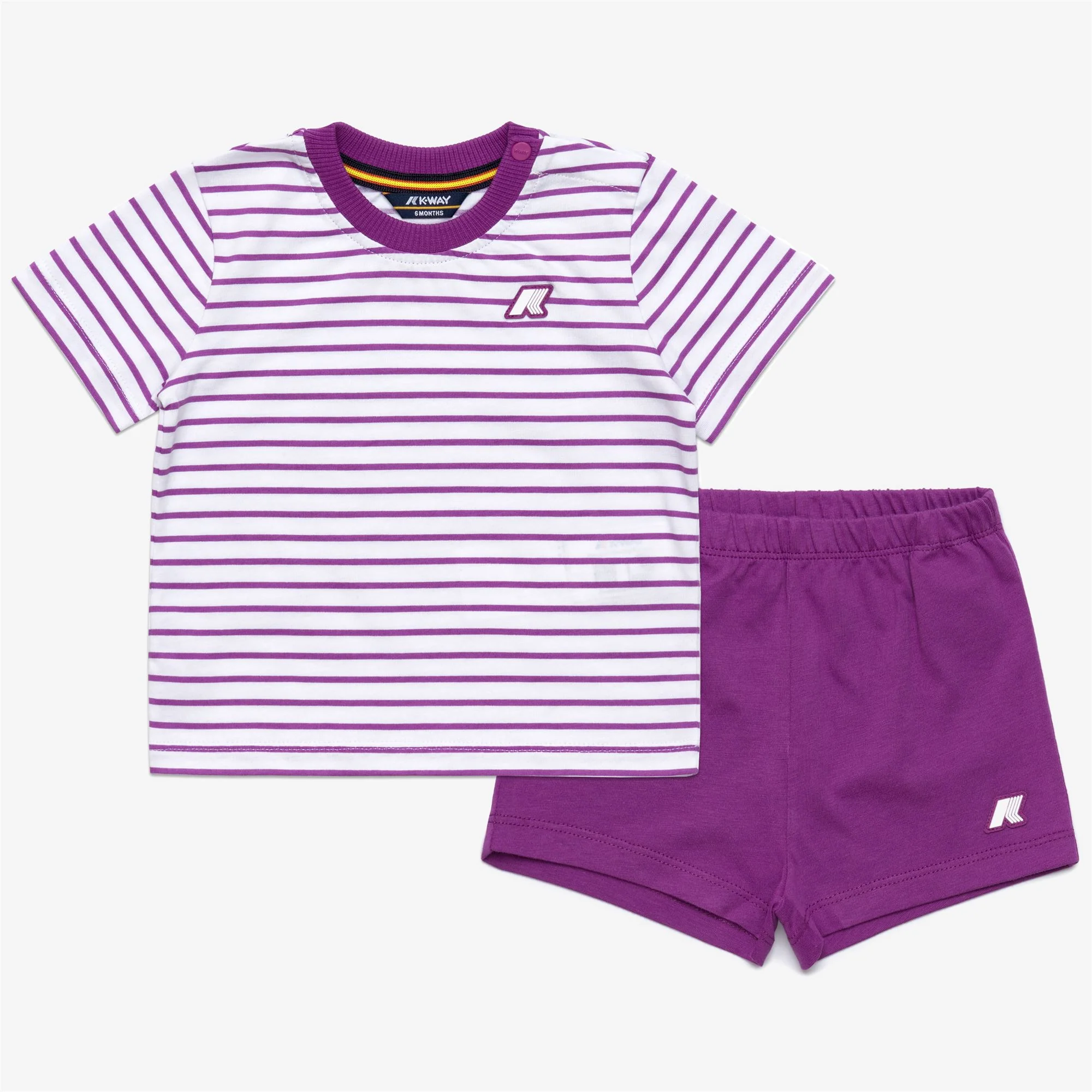 E. PETE SET STRIPES JERSEY - SETS - Shorts / T-Shirt - Kid unisex - WHITE-VIOLET