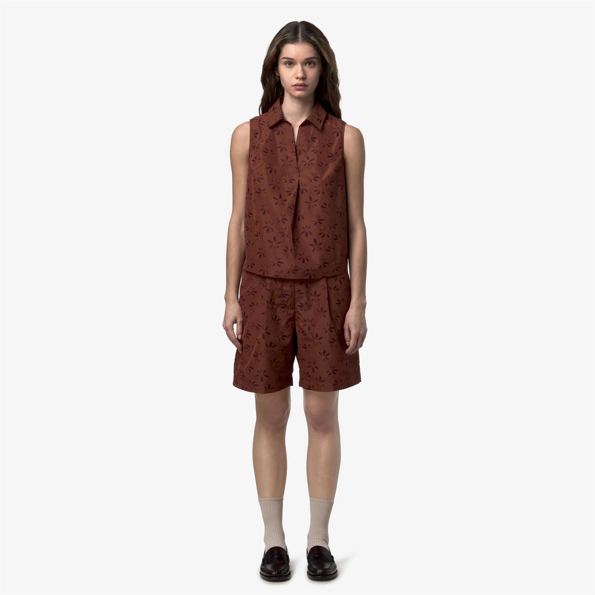 LAROSE EMBY JACQUARD - Shorts - Sport  Shorts - Woman - BROWN-VIOLET JACQUARD - Image 3