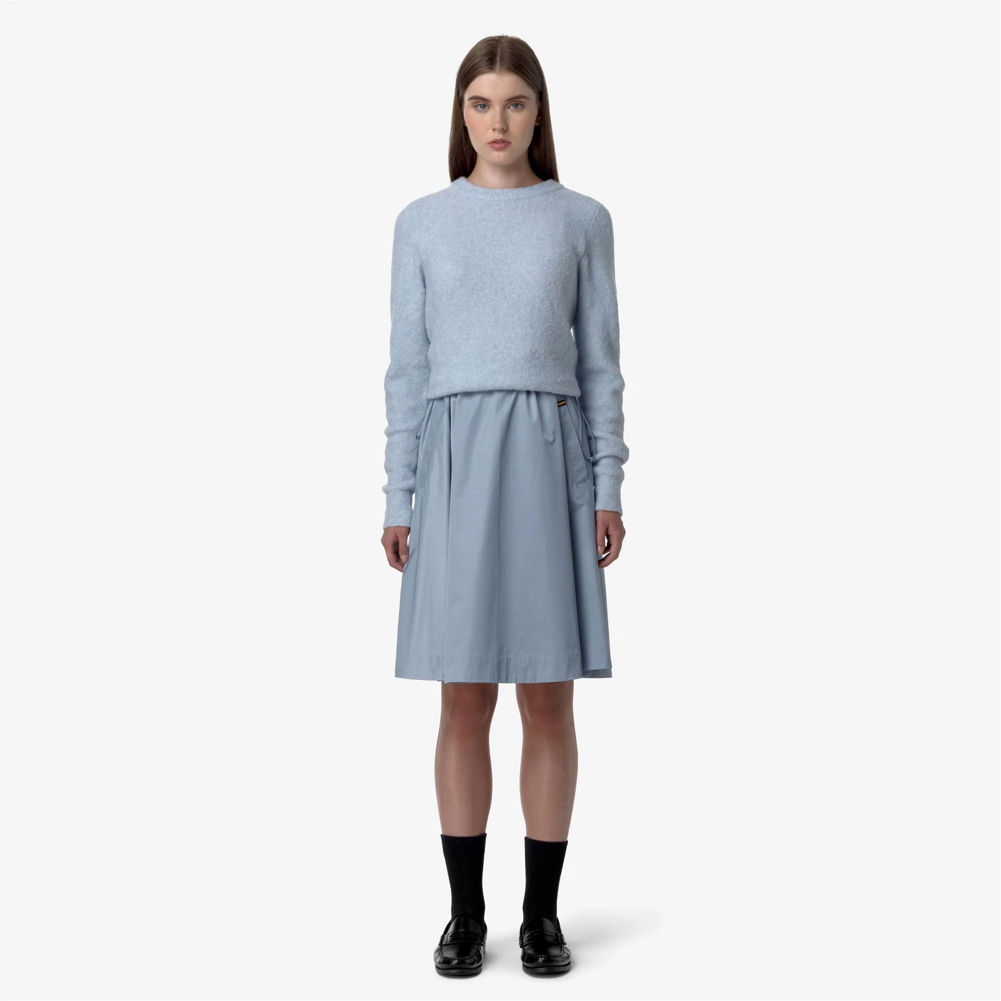 GAELA SATIN - Skirts - Longuette - Woman - BLUE AVIO - Image 3