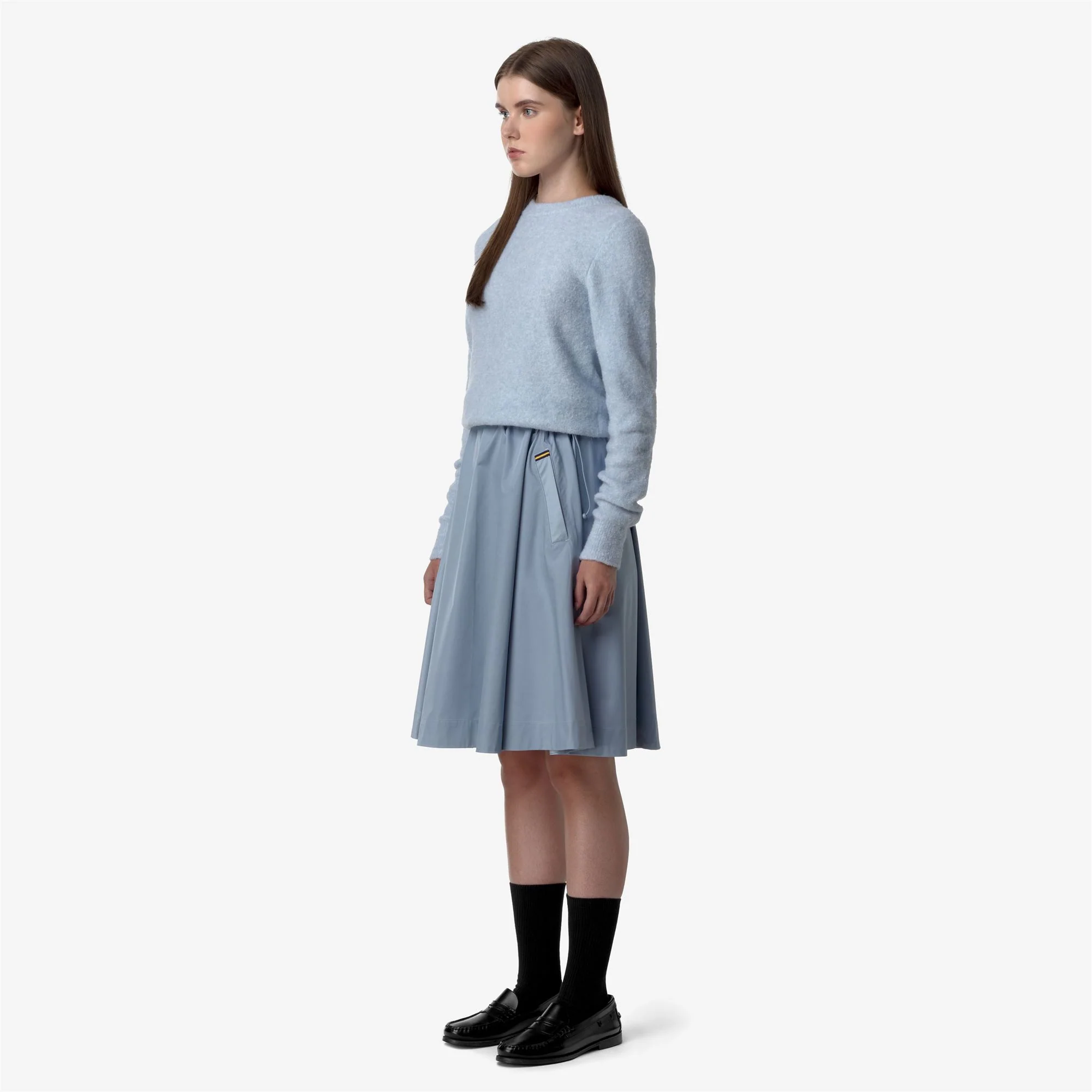 GAELA SATIN - Skirts - Longuette - Woman - BLUE AVIO - Image 4