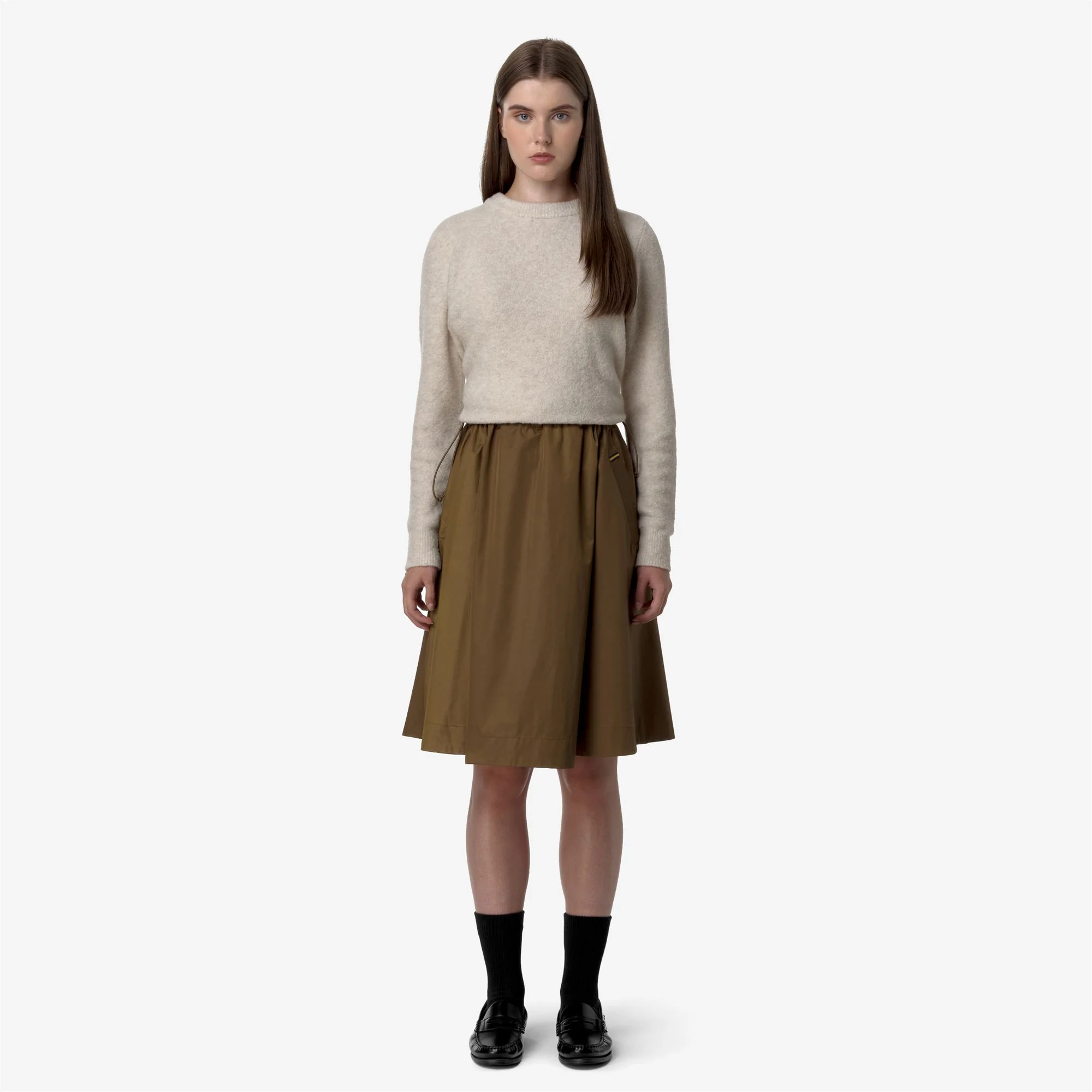 GAELA SATIN - Skirts - Longuette - Woman - BROWN CORDA - Image 3