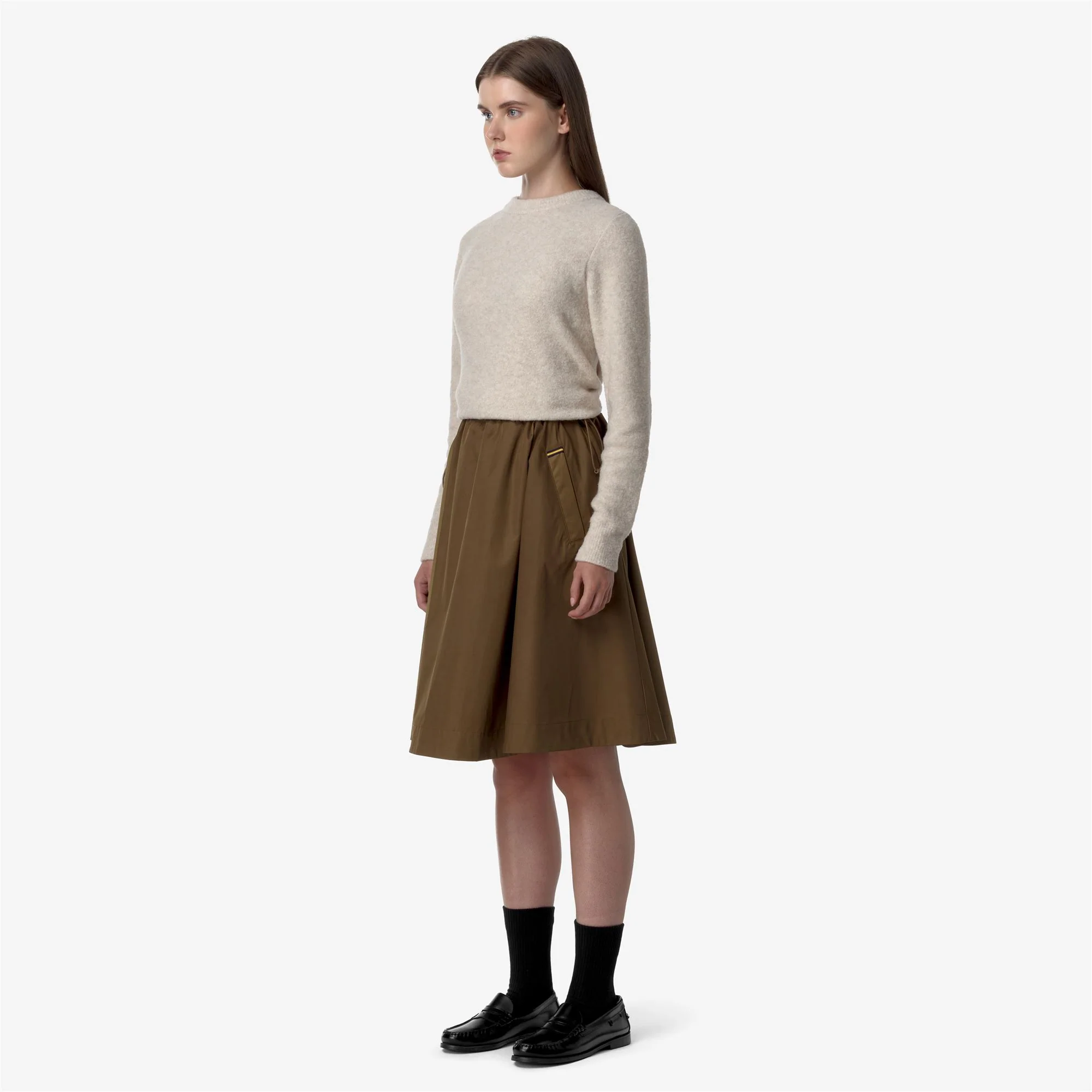 GAELA SATIN - Skirts - Longuette - Woman - BROWN CORDA - Image 4
