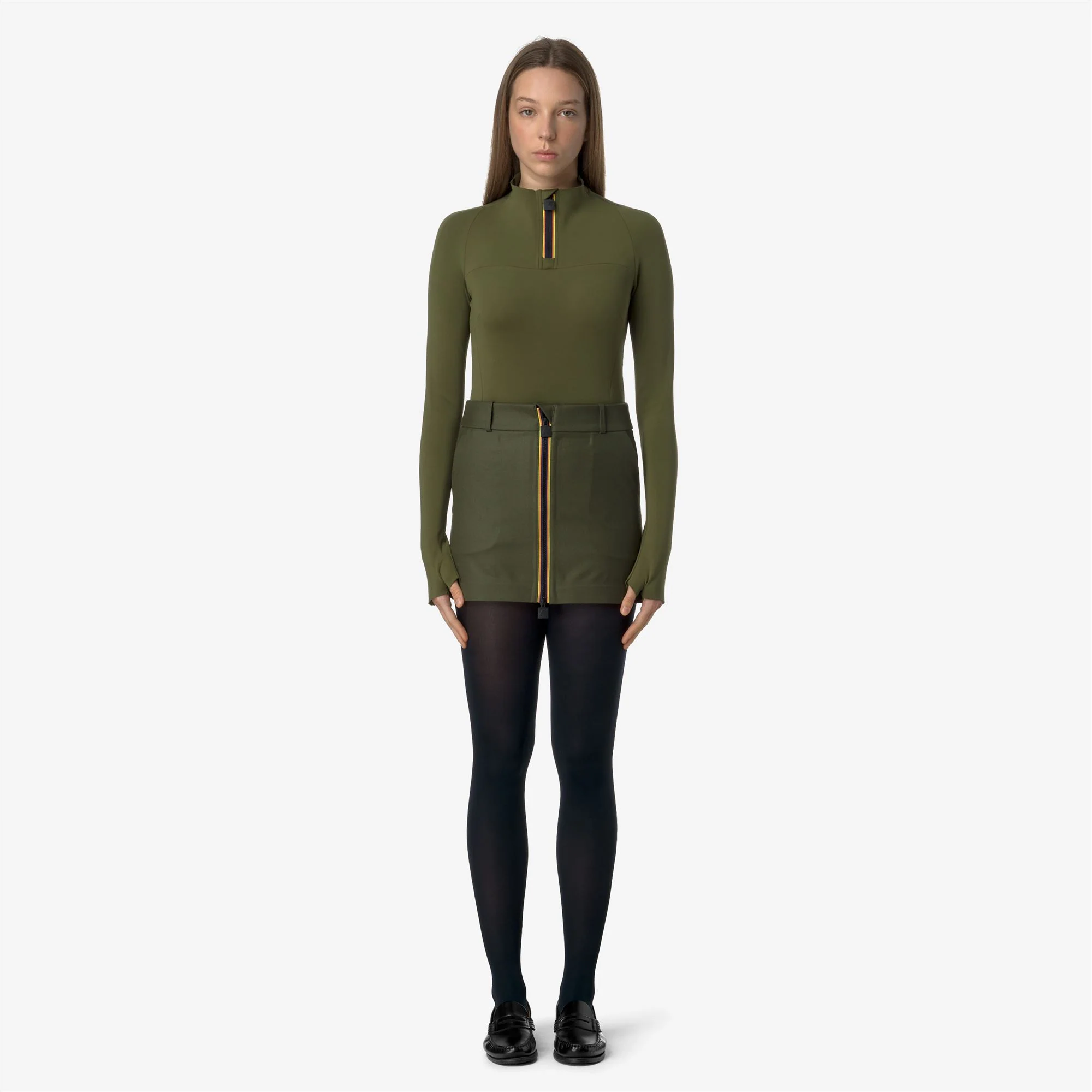MINIKI TECH WOOL 3L SOLID - Skirts - Short - Woman - GREEN WINTER-BLACK ASH - Image 3