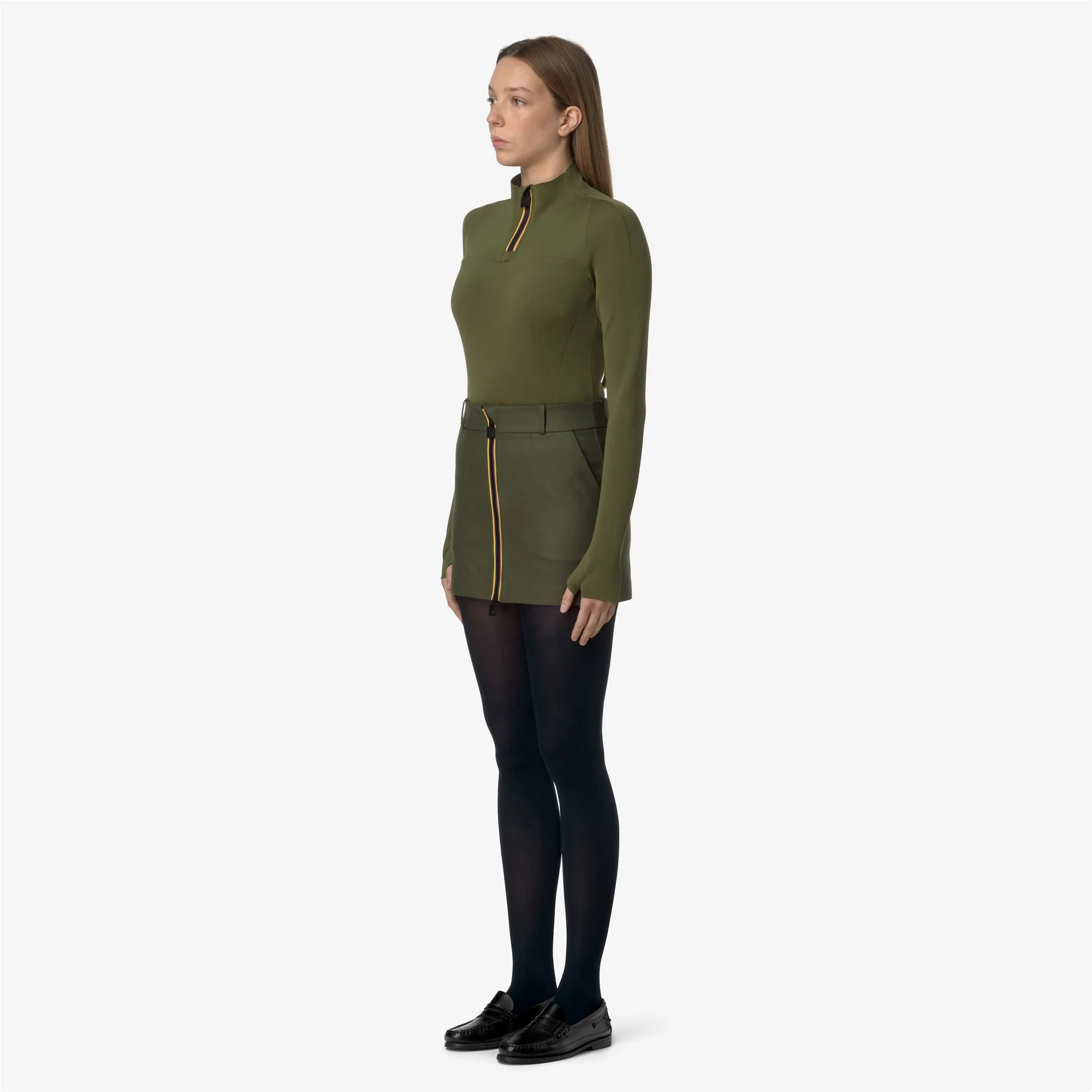 MINIKI TECH WOOL 3L SOLID - Skirts - Short - Woman - GREEN WINTER-BLACK ASH - Image 4