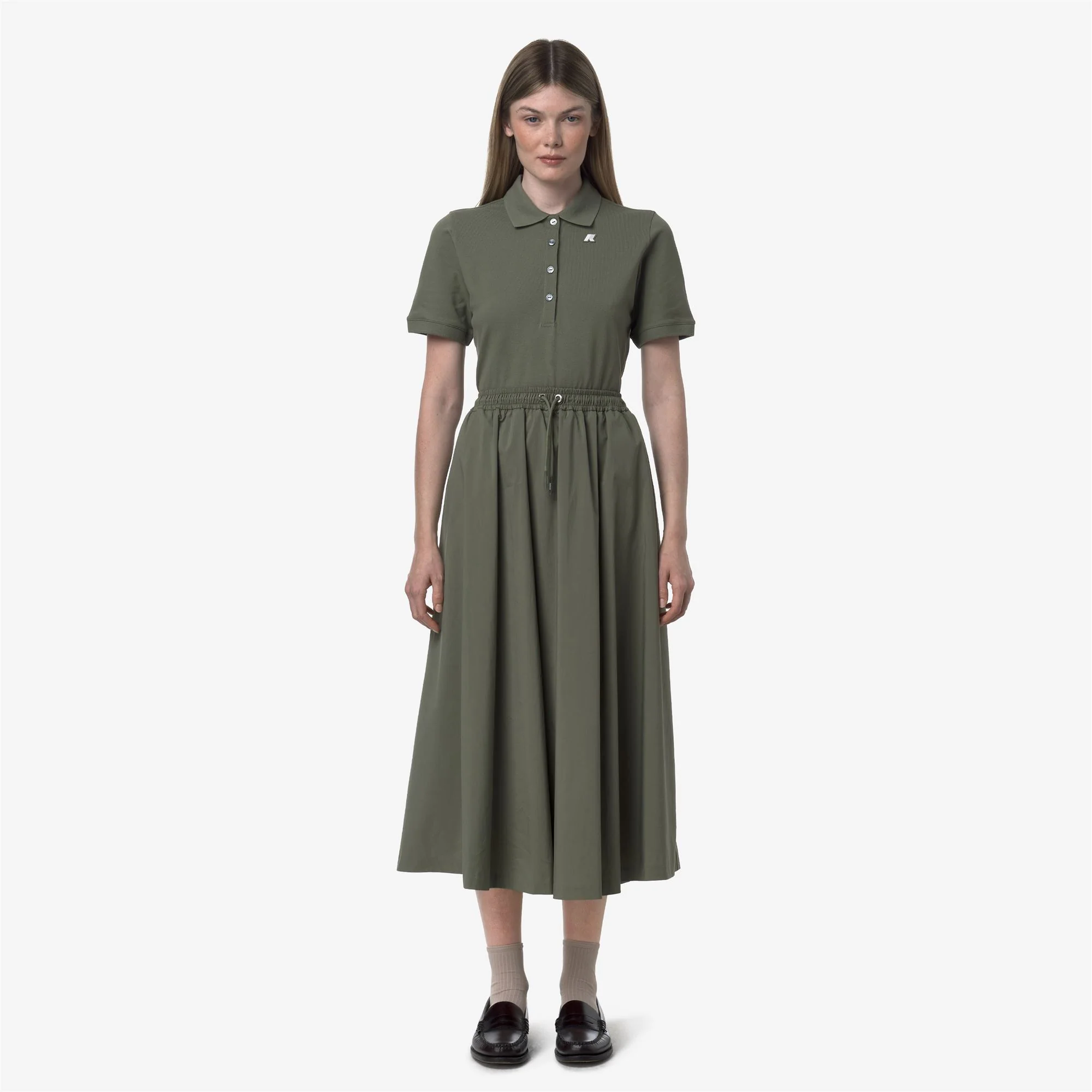 MOSELLA LIGHT POPLIN TECH - Skirts - Long - Woman - GREEN LICHEN - Image 3