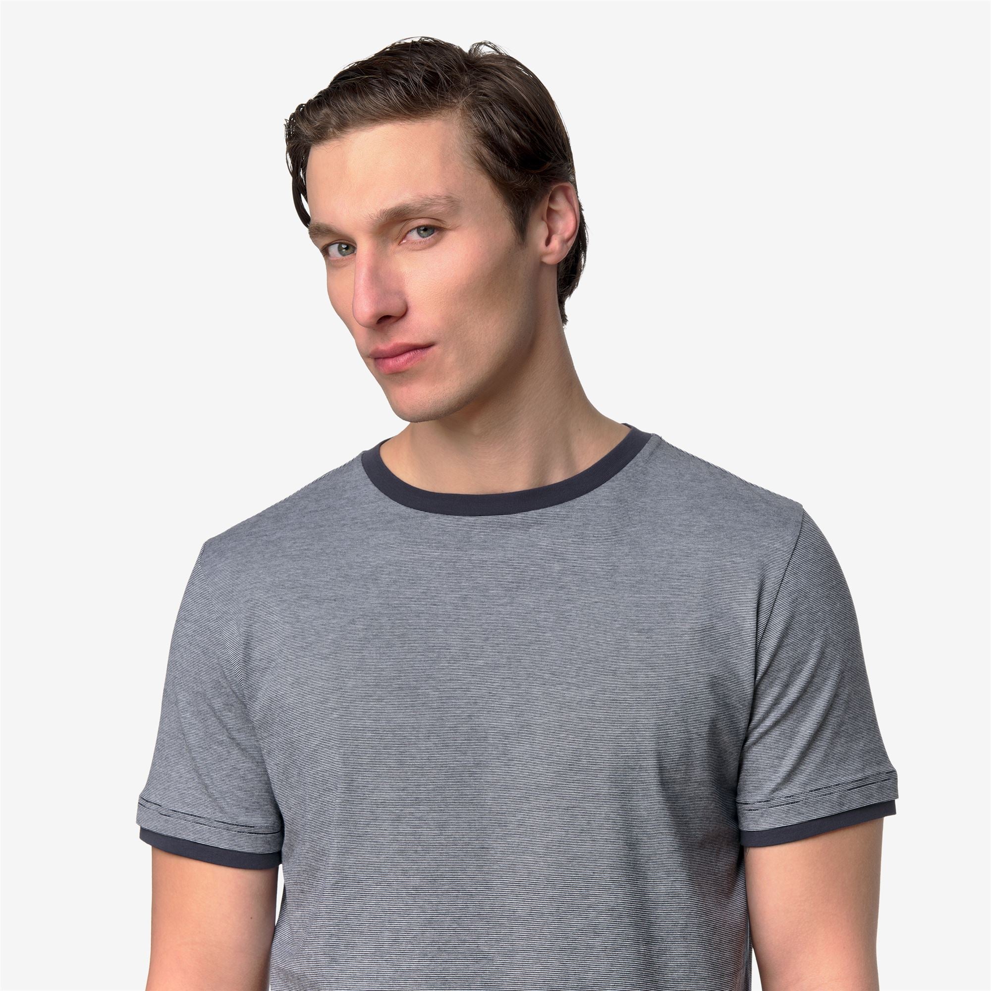 ODOM STRETCH CO STRIPES - T-ShirtsTop - T-Shirt - Man - BLUE-NATURAL STRIPES - Image 2