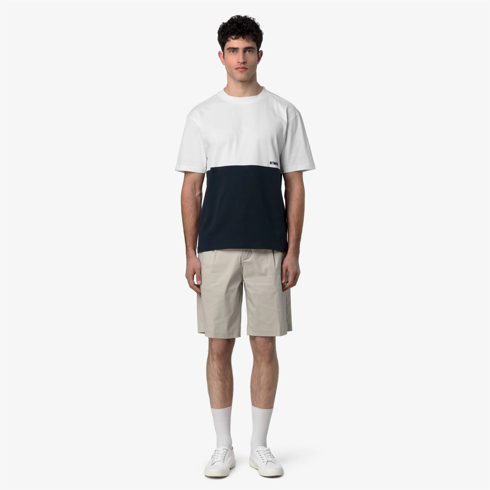 SOLO JERSEY COLORBLOCK - T-ShirtsTop - T-Shirt - Man - BLUE DEPTH-WHITE - Image 3