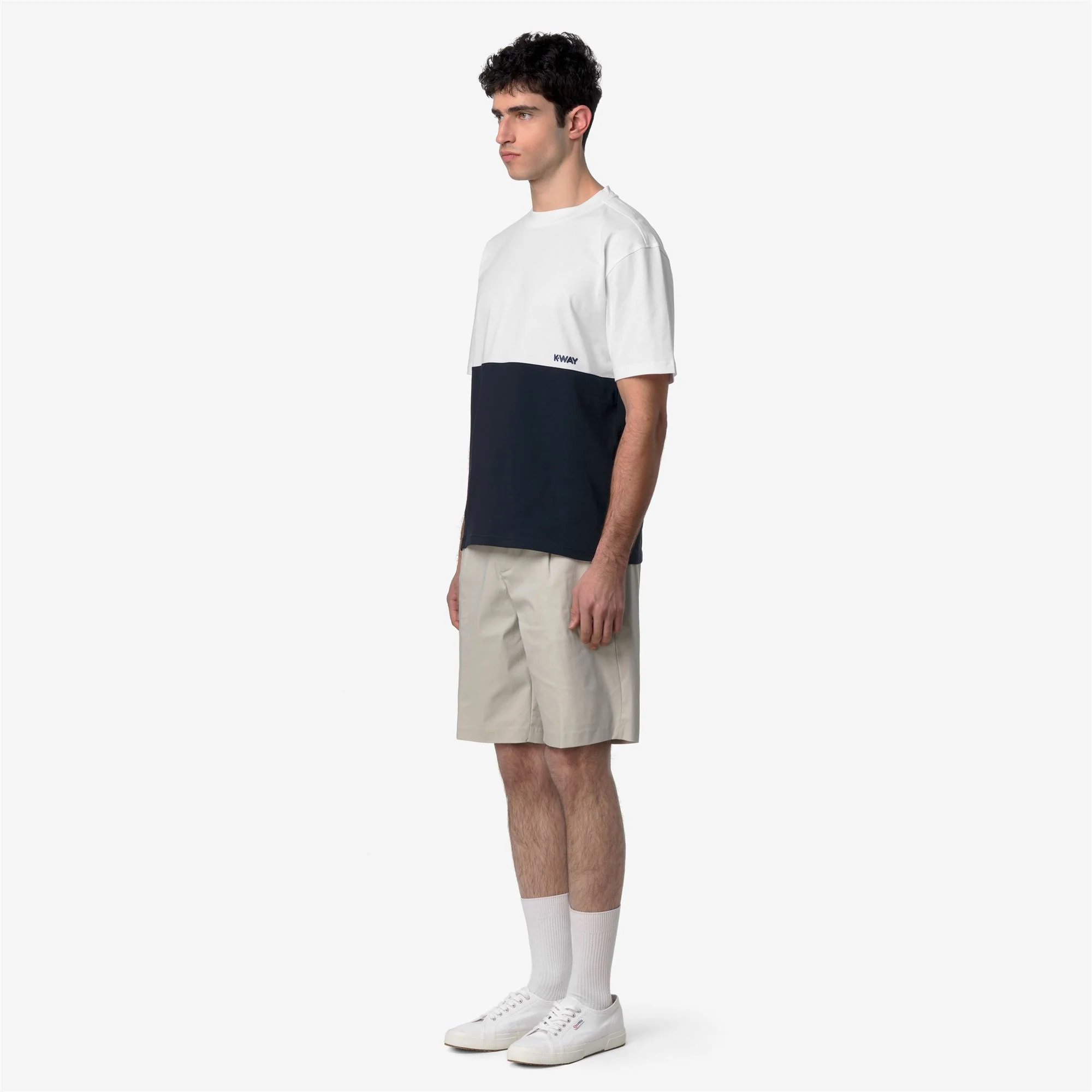 SOLO JERSEY COLORBLOCK - T-ShirtsTop - T-Shirt - Man - BLUE DEPTH-WHITE - Image 4