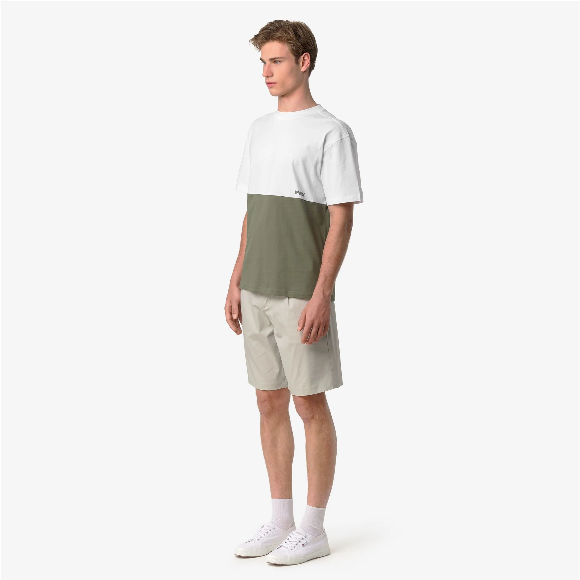 SOLO JERSEY COLORBLOCK - T-ShirtsTop - T-Shirt - Man - GREEN LICHEN-WHITE - Image 4