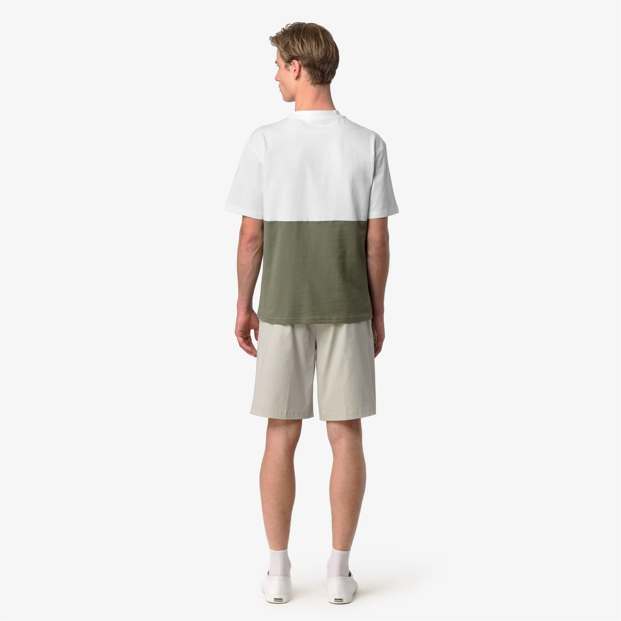 SOLO JERSEY COLORBLOCK - T-ShirtsTop - T-Shirt - Man - GREEN LICHEN-WHITE - Image 5