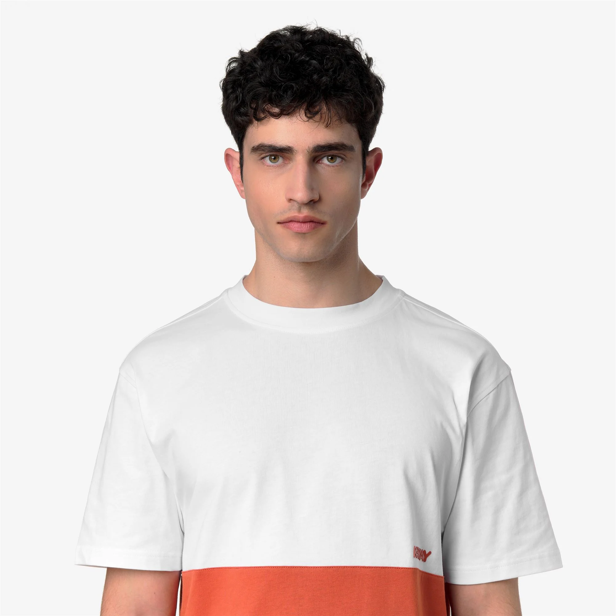 SOLO JERSEY COLORBLOCK - T-ShirtsTop - T-Shirt - Man - ORANGE BROWNISH-WHITE - Image 2