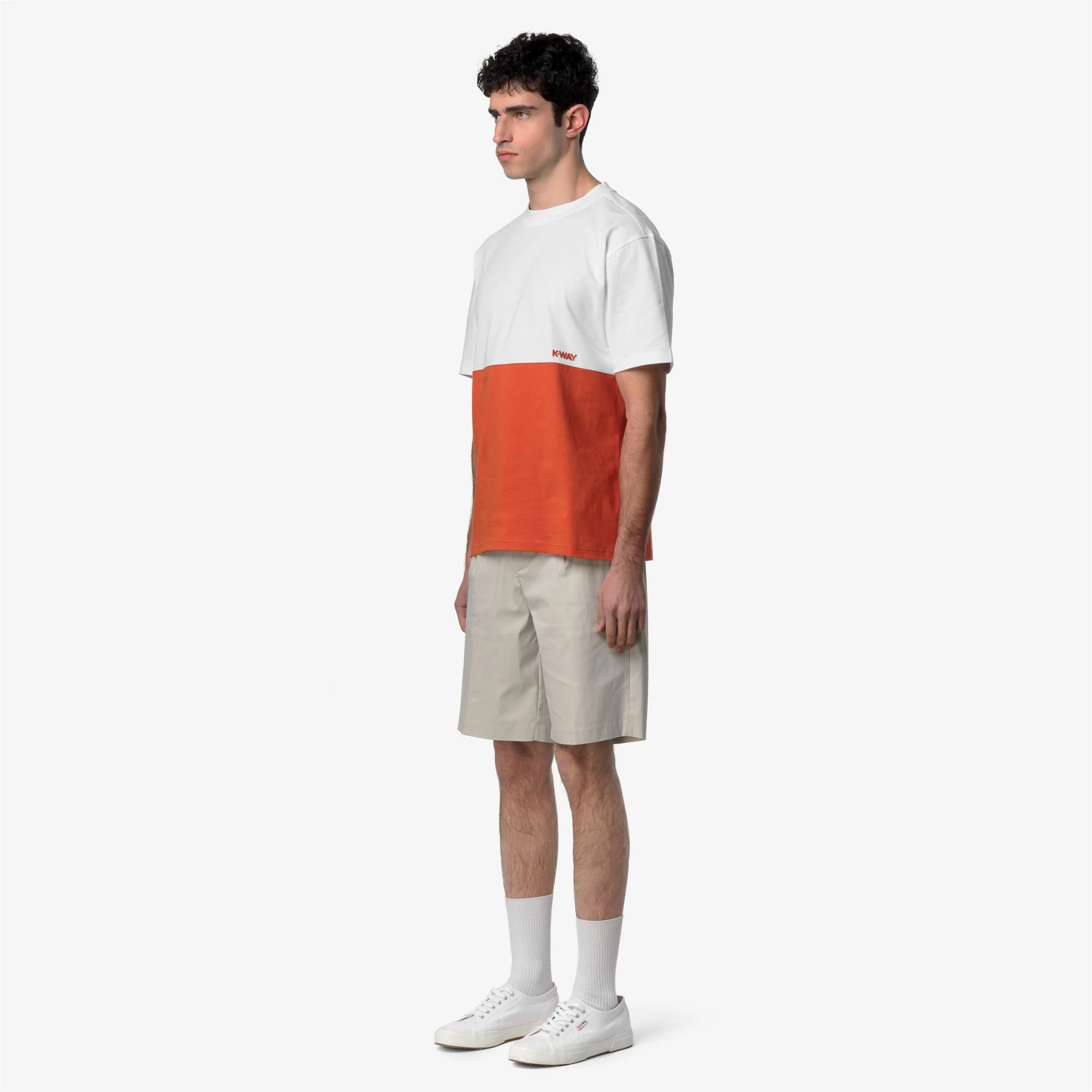 SOLO JERSEY COLORBLOCK - T-ShirtsTop - T-Shirt - Man - ORANGE BROWNISH-WHITE - Image 4