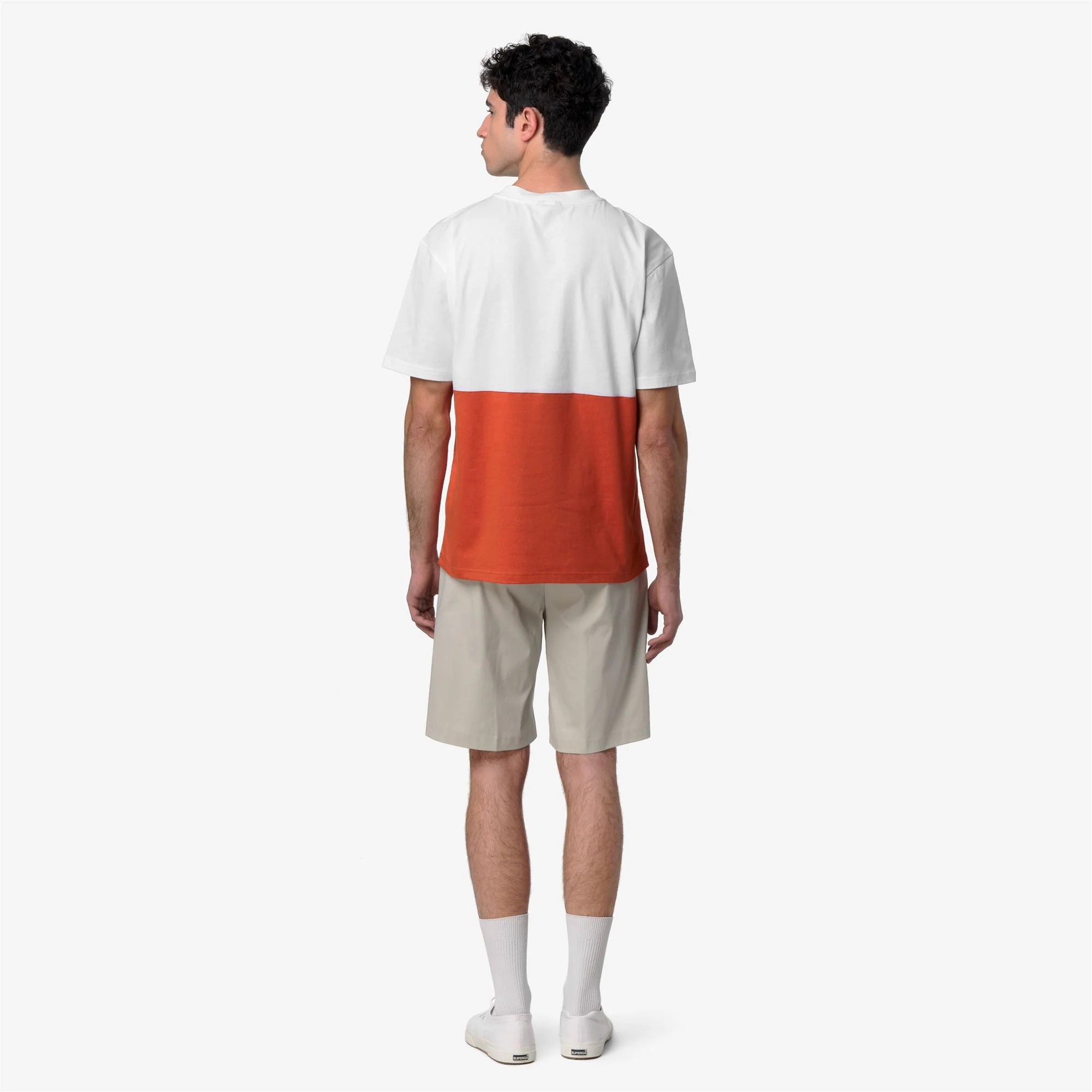 SOLO JERSEY COLORBLOCK - T-ShirtsTop - T-Shirt - Man - ORANGE BROWNISH-WHITE - Image 5