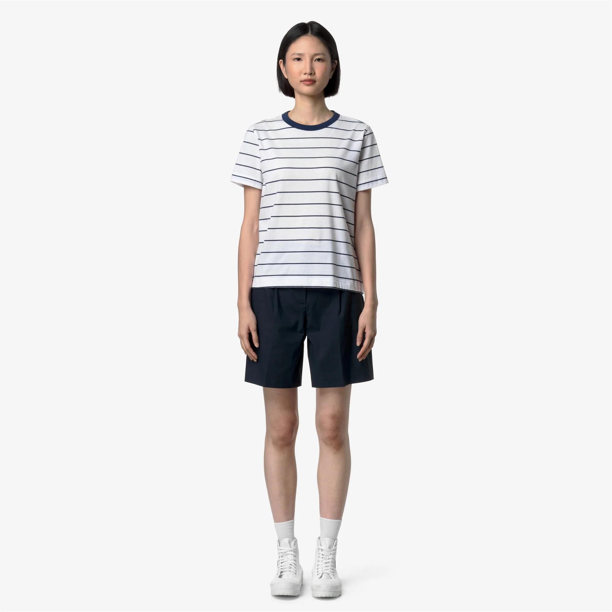 ELODIE MID STRIPES JERSEY - T-ShirtsTop - T-Shirt - Woman - WHITE-BLUE INSIGNIA - Image 3
