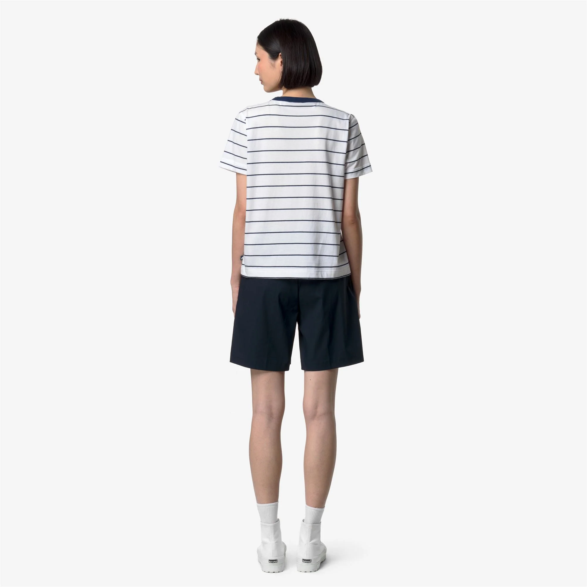 ELODIE MID STRIPES JERSEY - T-ShirtsTop - T-Shirt - Woman - WHITE-BLUE INSIGNIA - Image 5