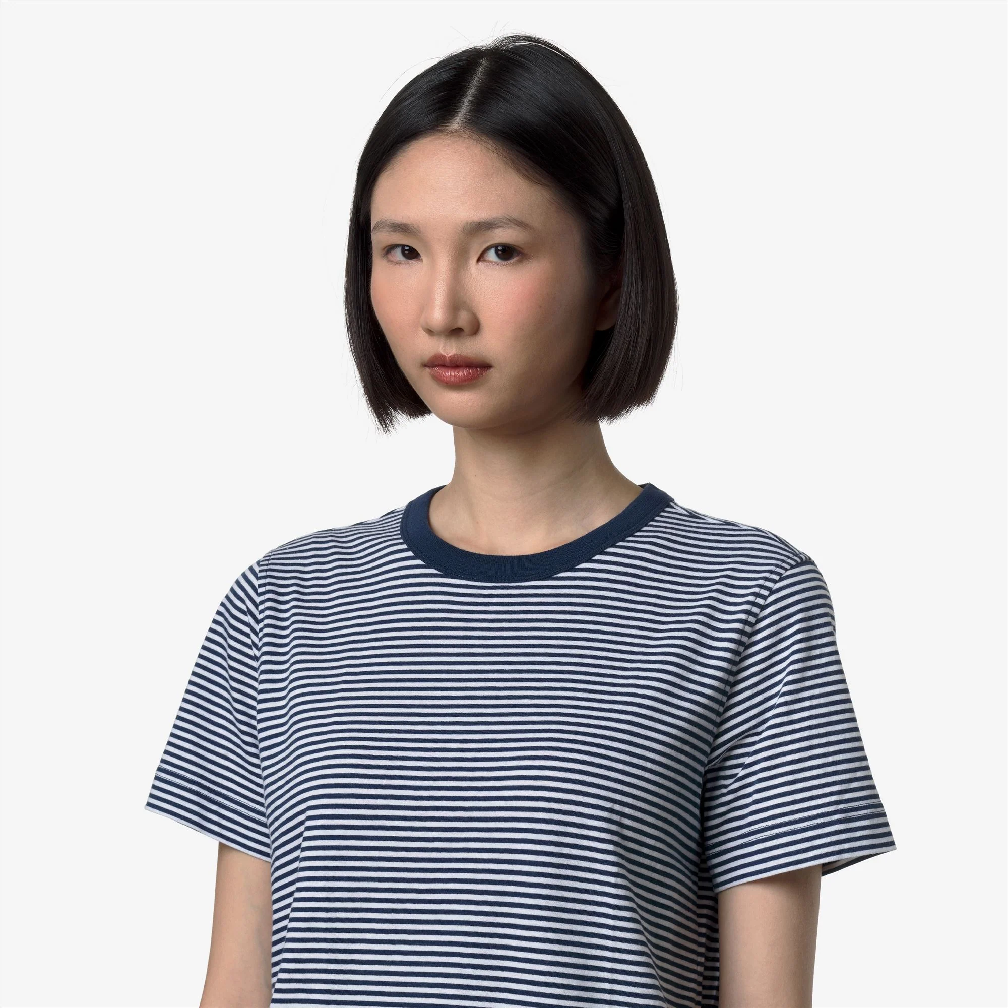 ELODIE SLIMLINE JERSEY - T-ShirtsTop - T-Shirt - Woman - WHITE-BLUE INSIGNIA - Image 2
